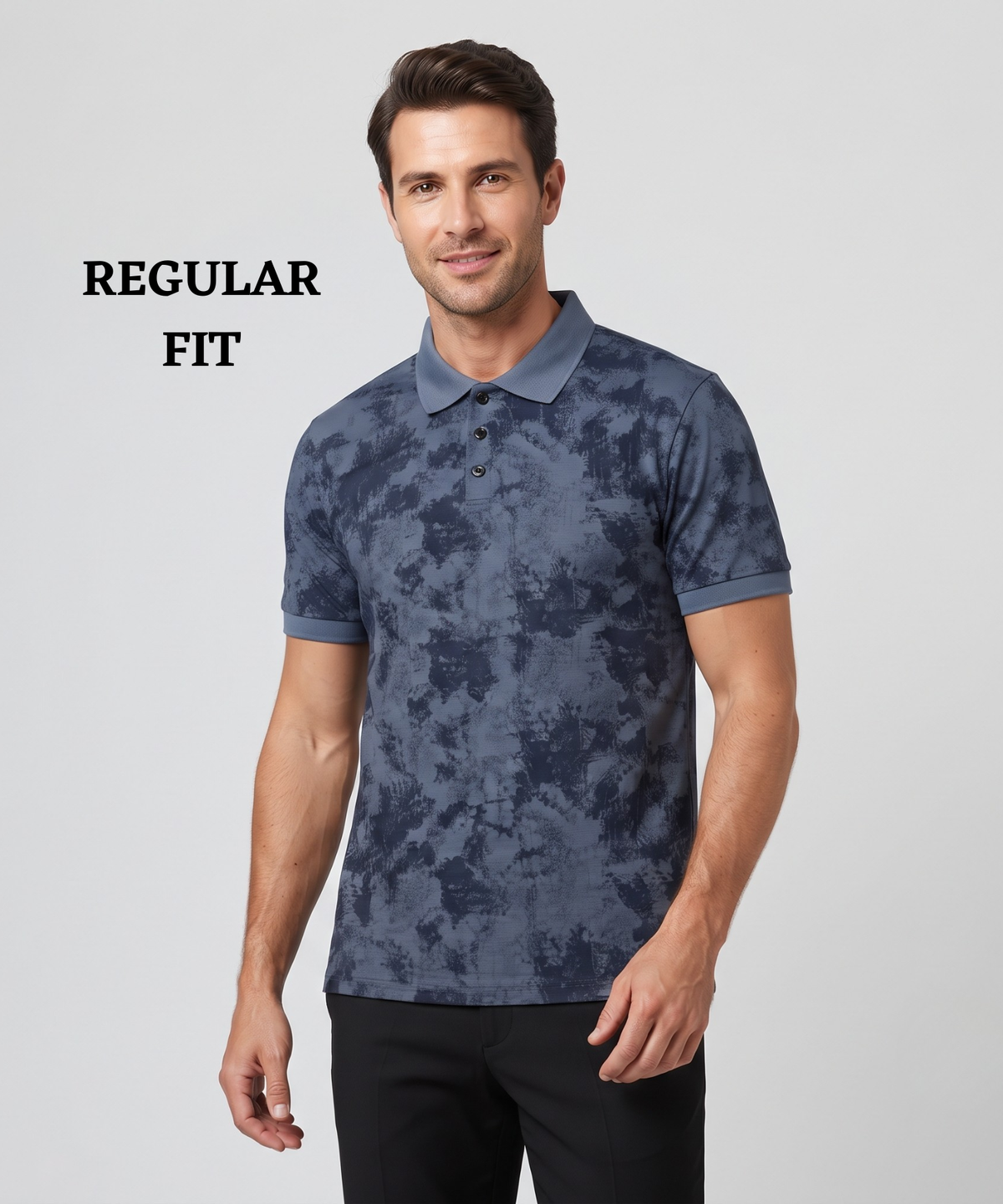 Denmonk Men’s Imported Korean Check Lycra Printed Polo T-Shirt | 180 GSM | Regular Fit