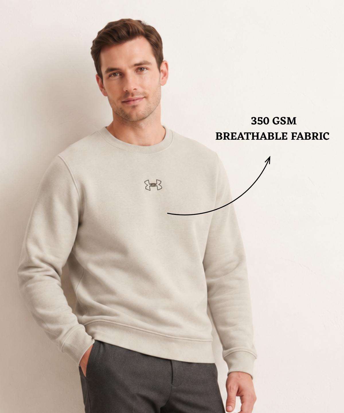 Premium Quality 3 Thread Cotton Fleece Round Neck Sweatshirt (GSM 350) | DOD