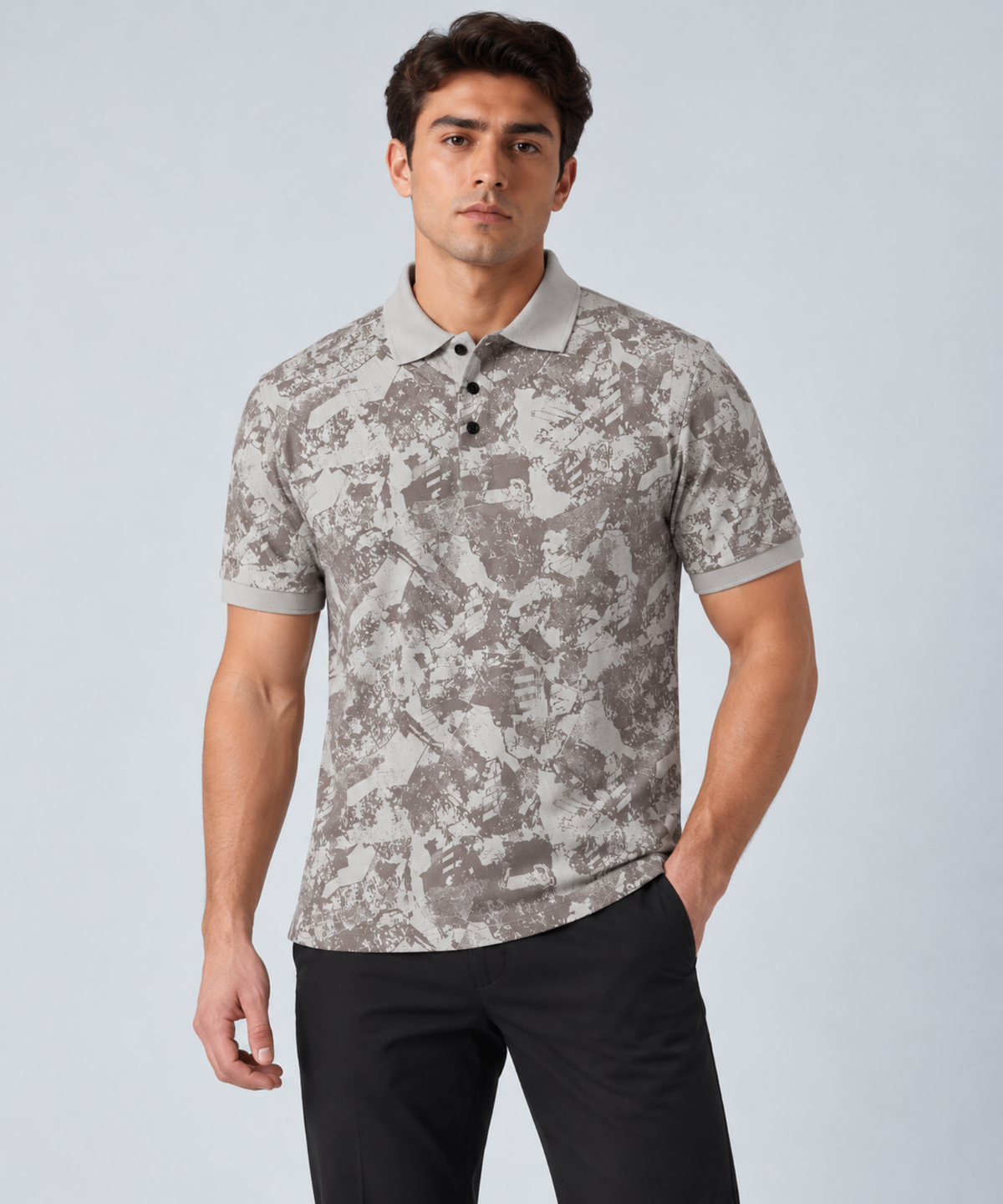 Denmonk Men’s Imported Korean Check Lycra Printed Polo T-Shirt | 180 GSM | Regular Fit