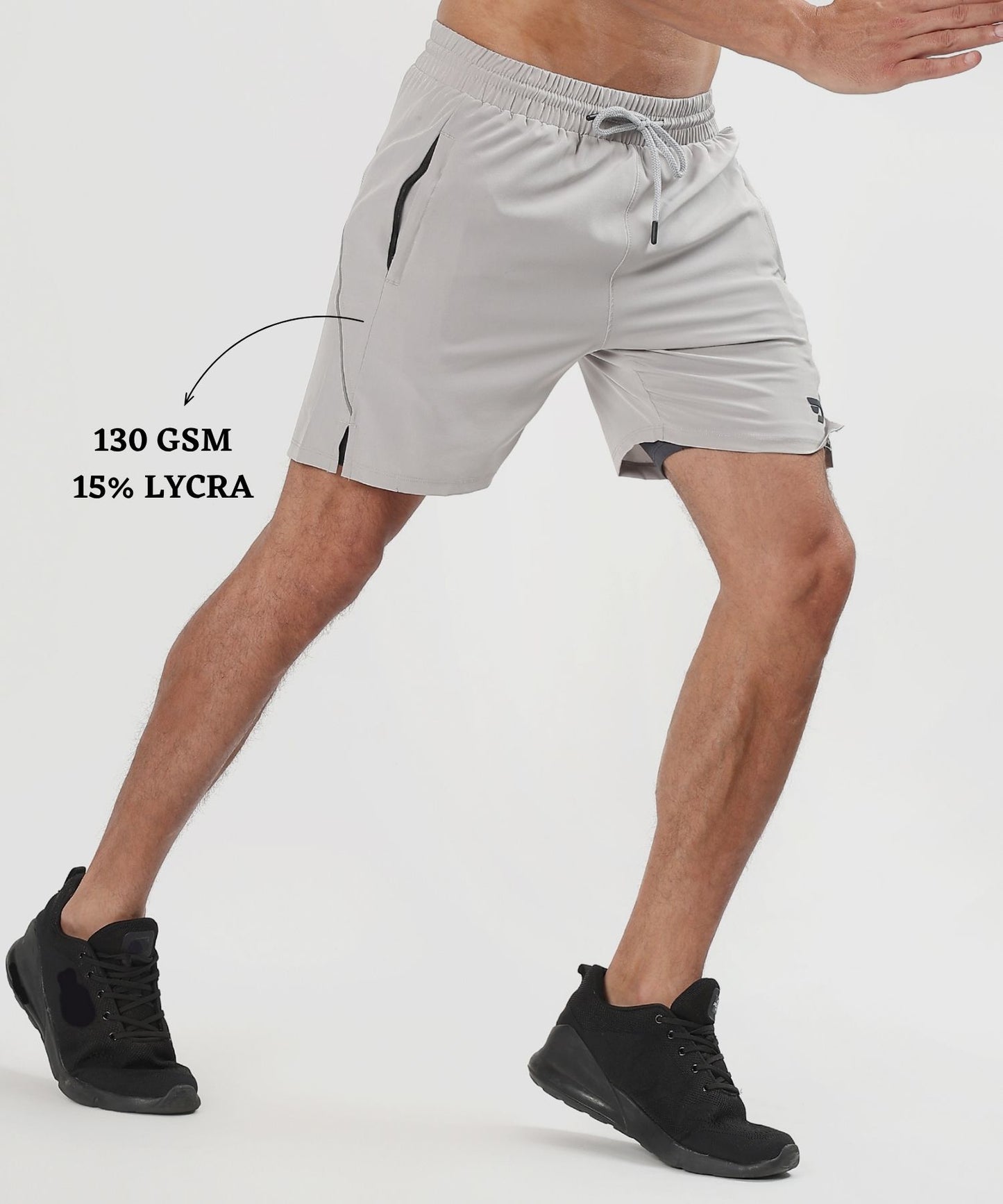 FlexStride  2-in-1 Shorts - Imported Ns Parachute Lycra Shorts (15% Lycra 130)