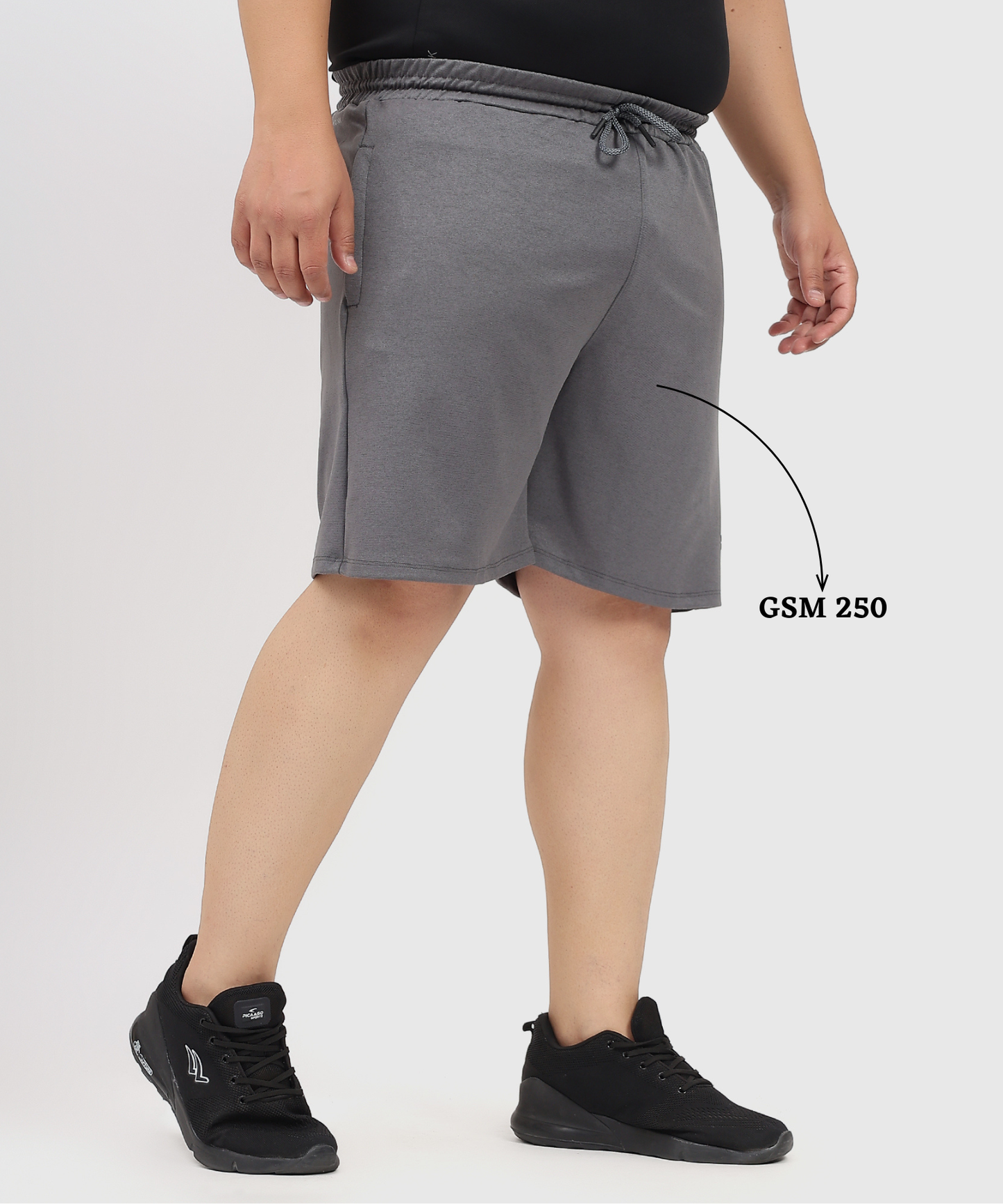 FlexZip Essential Shorts- Imported Poly Cotton Lycra Plus Size Shorts (GSM 250)