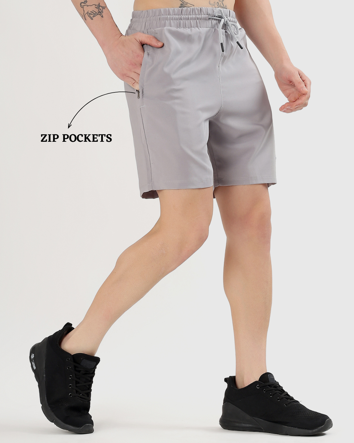 Men’s Solid Active Shorts - Imported Ns Parachute Lycra (15% Lycra 130 GSM)