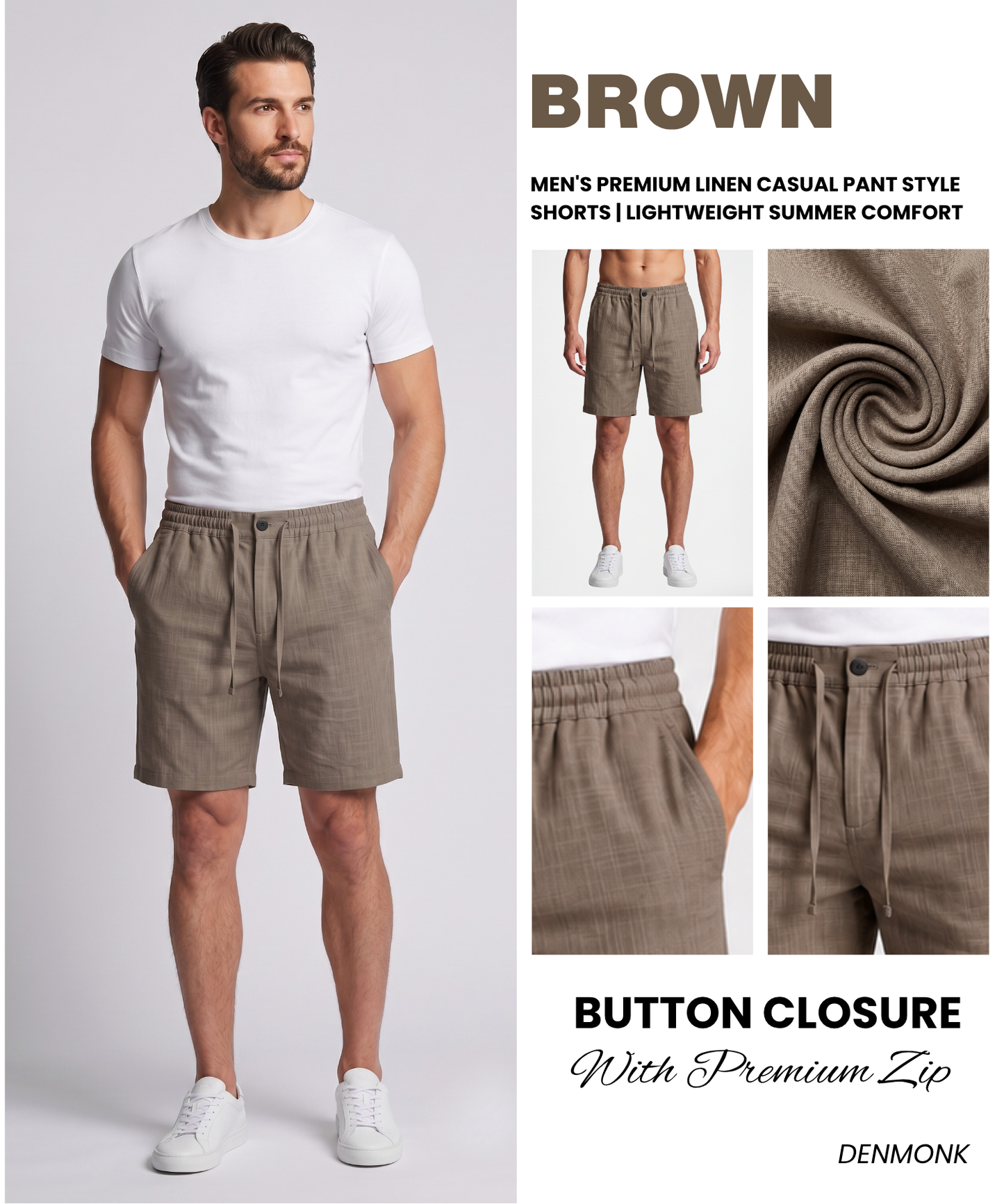 Men's Premium Linen Pant Style Shorts | Lightweight Summer Comfort