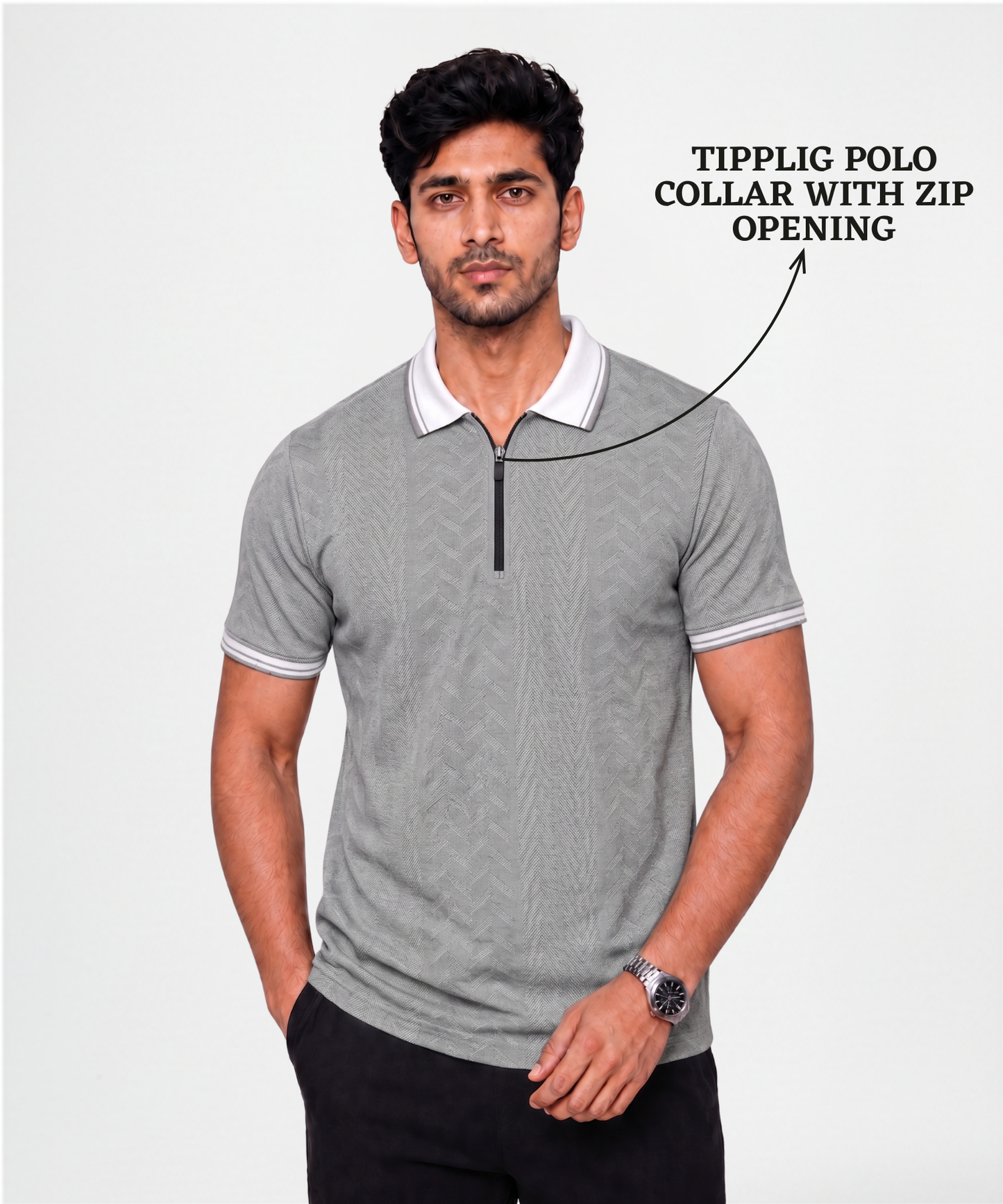 Men's Imported Jacquard Lycra Half Sleeve Polo T-Shirt | Regular Fit | Everyday Comfort