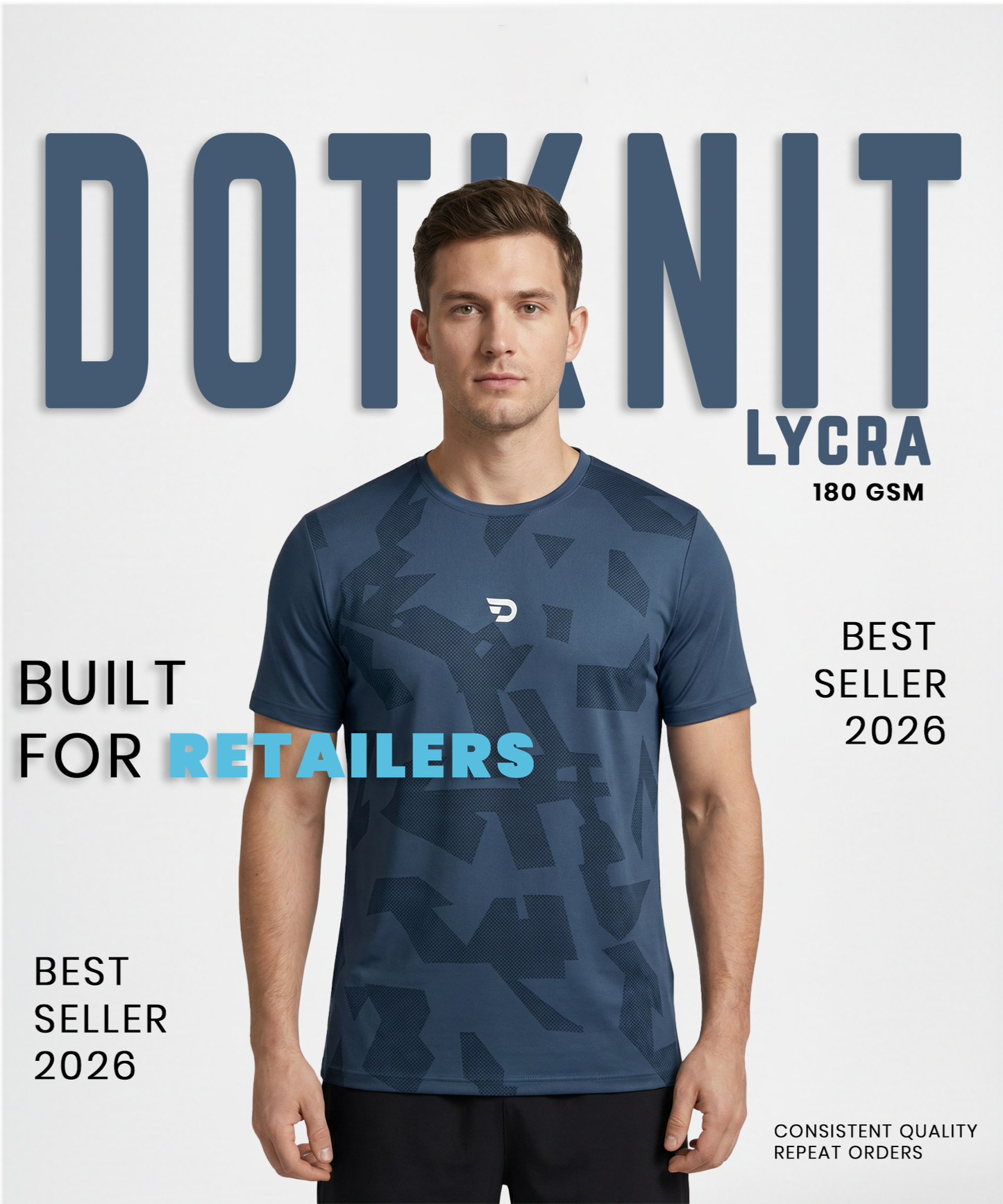 Imported Dotknit Lycra T-Shirt – GSM 180 | Lightweight Stretch | Premium Casual Wear