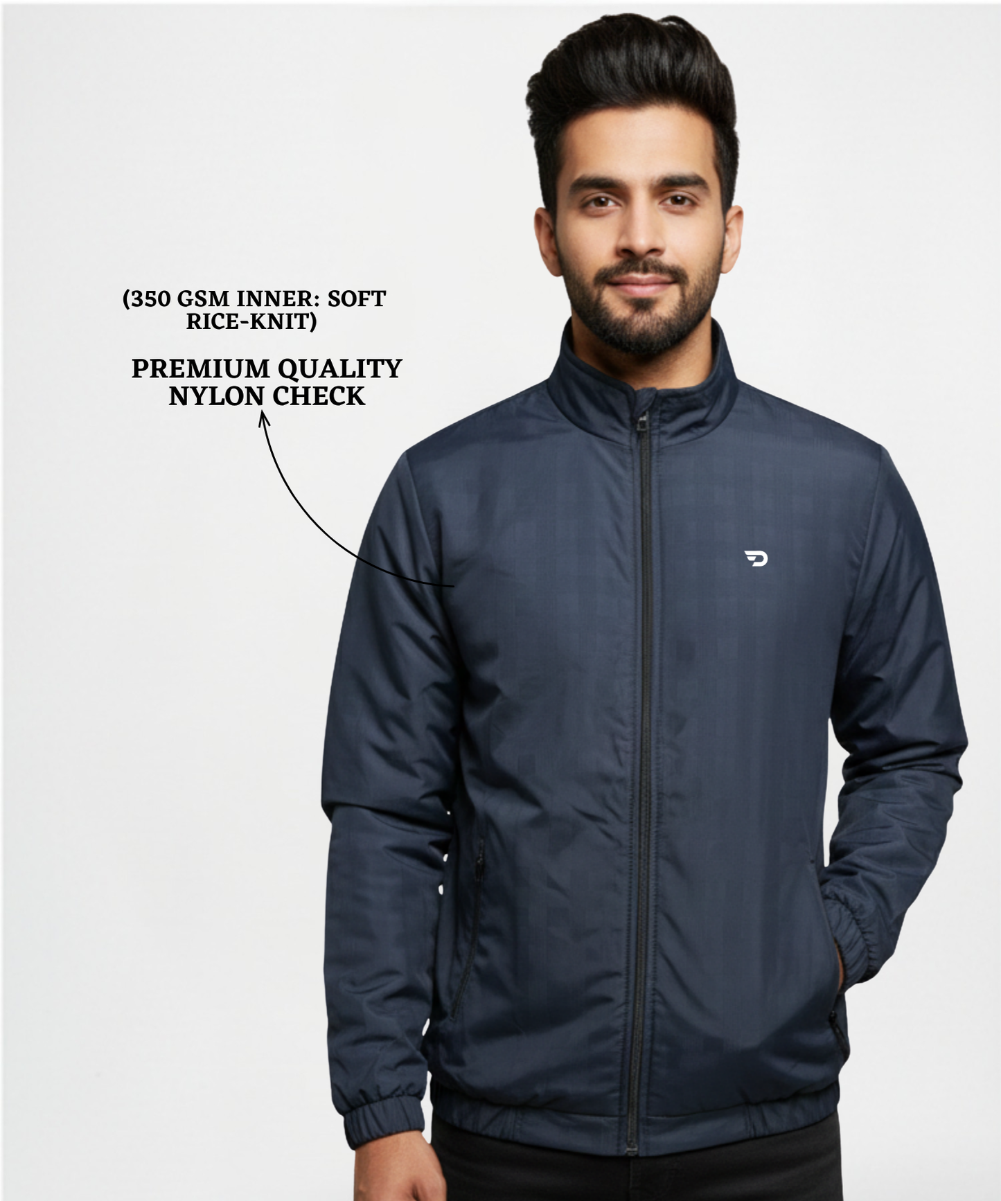 Premium Quality Nylon Check  Windcheater Jackets ( Gsm 350 , Rice-knit fabric inside )