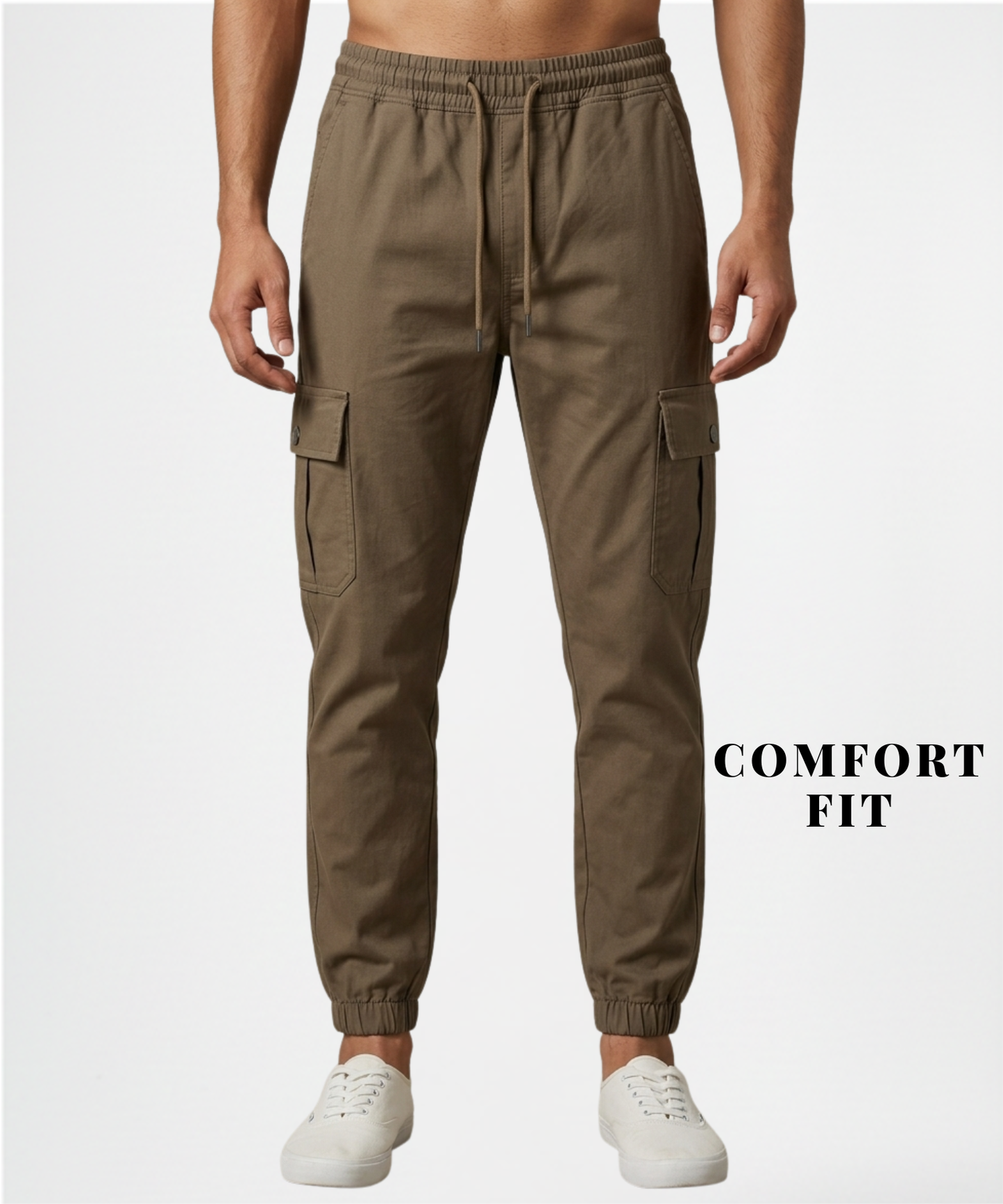 Men’s Premium Cotton Blend Cargo TrackPant (250 GSM) – Stretchable, Comfort Fit