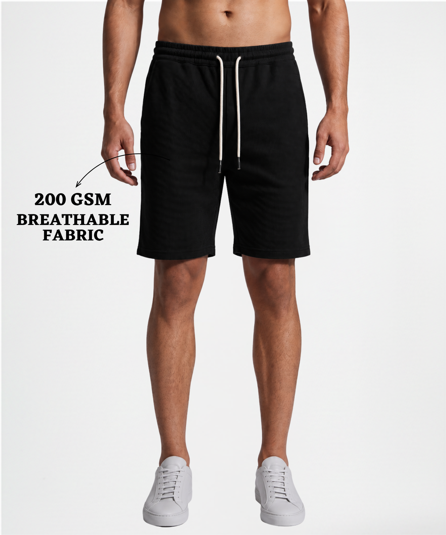 Imported Waffle Lycra Shorts – 200 GSM Premium Stretch Casual Shorts for Men