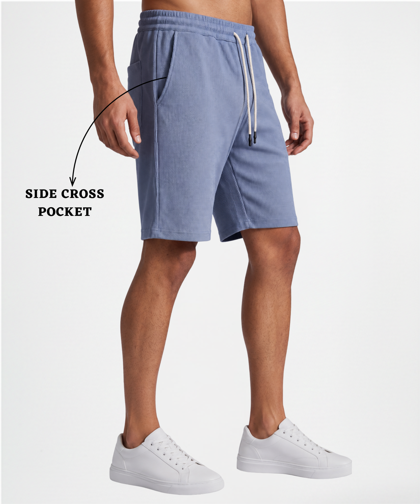 Imported Waffle Lycra Shorts – 200 GSM Premium Stretch Casual Shorts for Men