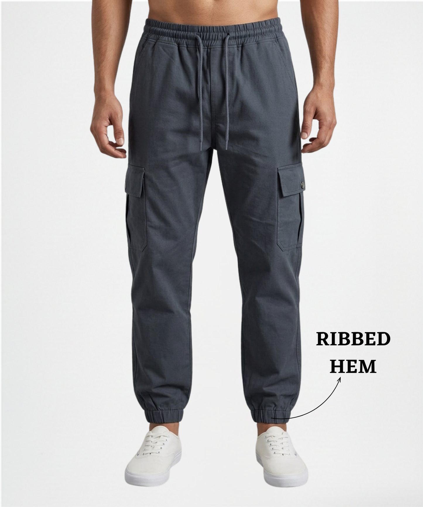 Men’s Premium Cotton Blend Cargo TrackPant (250 GSM) – Stretchable, Comfort Fit