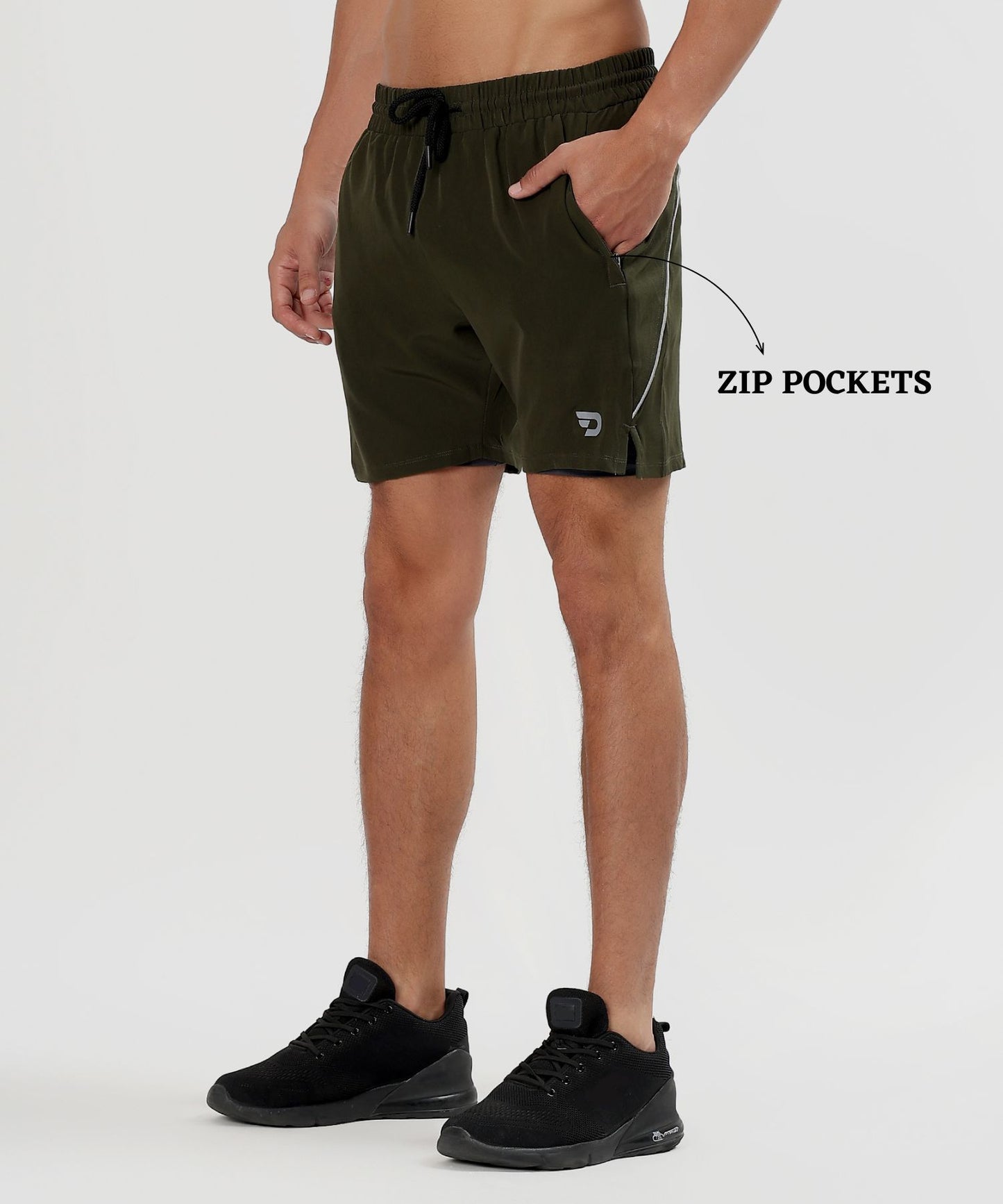 FlexStride  2-in-1 Shorts - Imported Ns Parachute Lycra Shorts (15% Lycra 130)