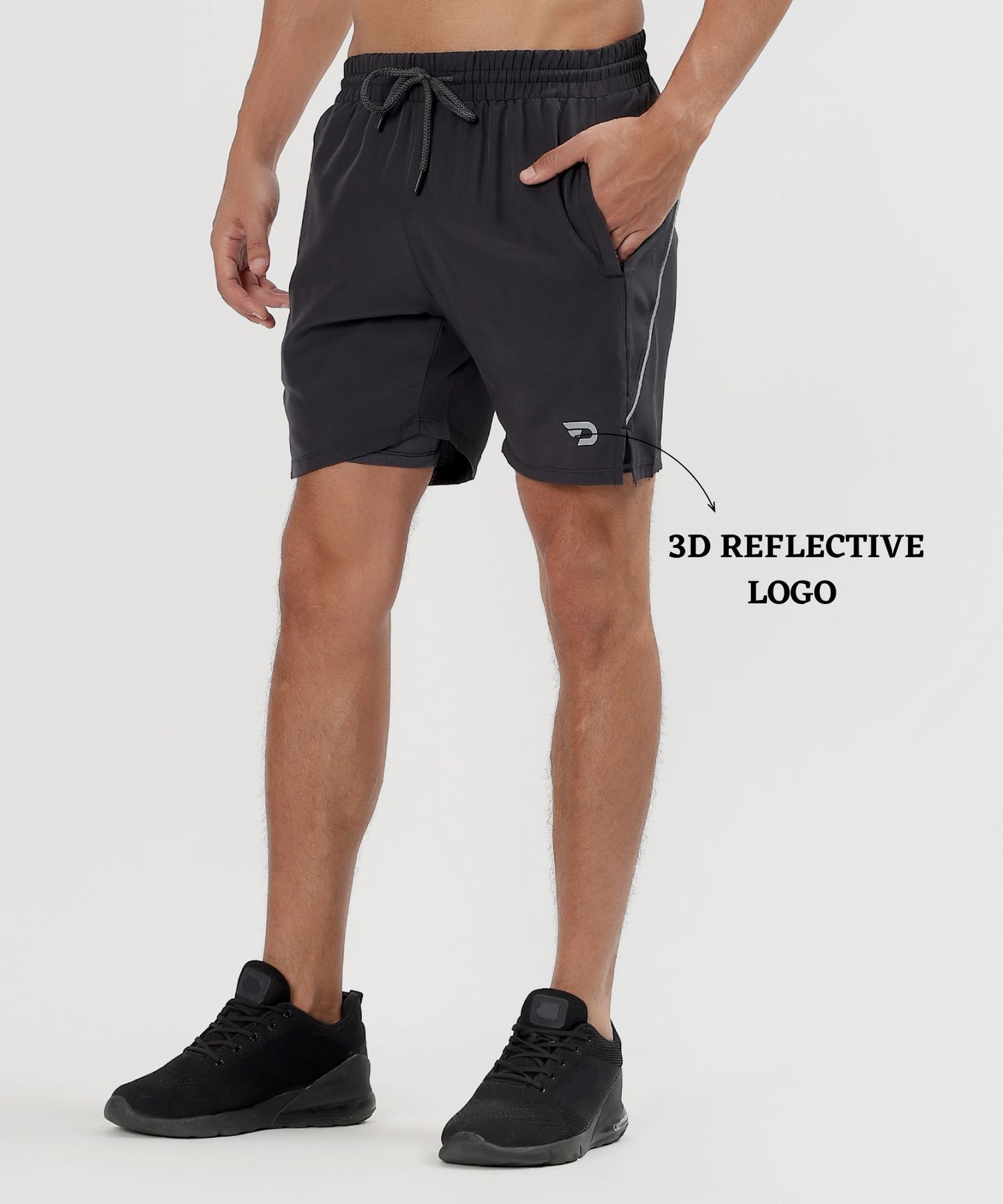 FlexStride  2-in-1 Shorts - Imported Ns Parachute Lycra Shorts (15% Lycra 130)