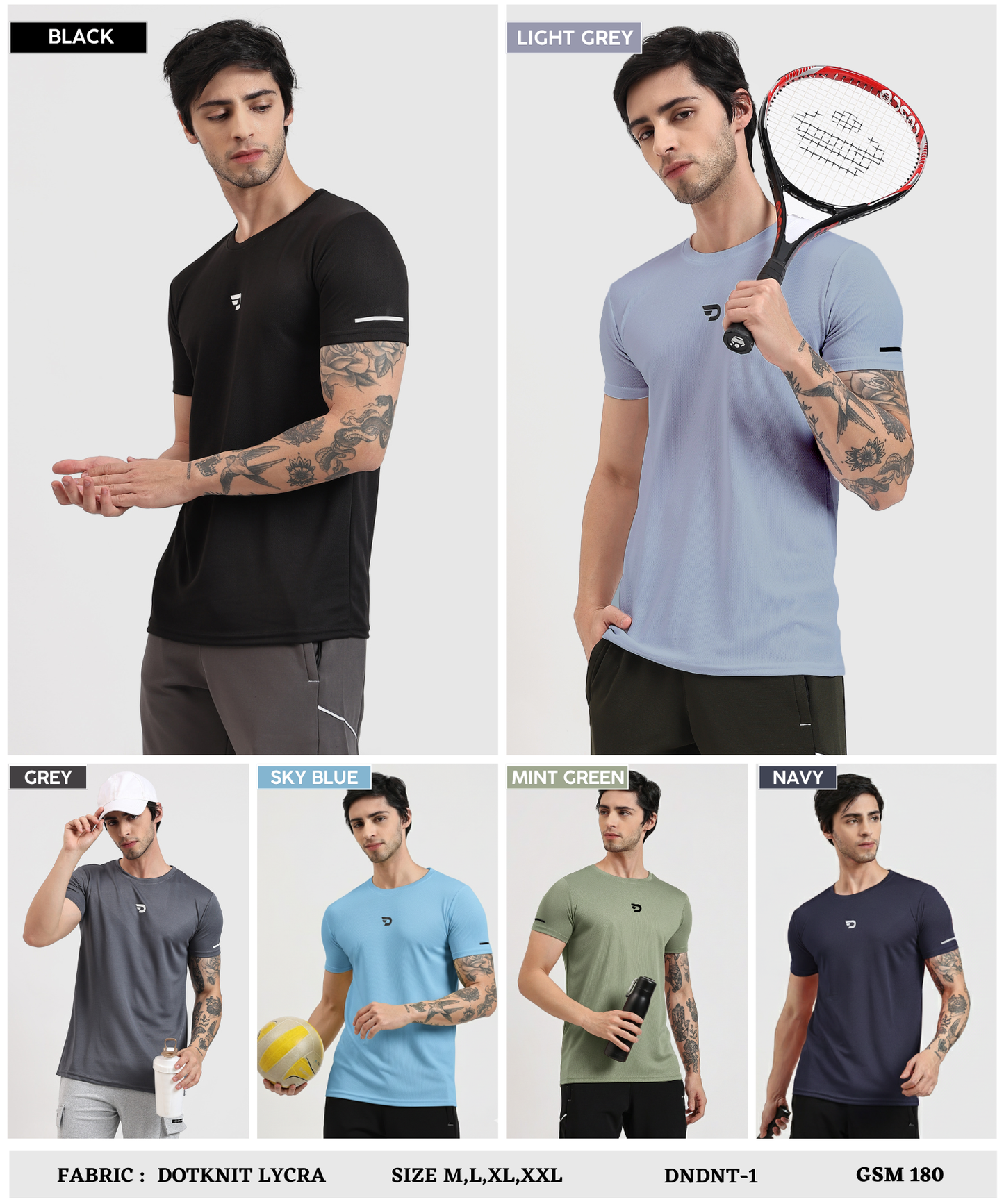 Imported Dotknit Lycra T-Shirts (GSM 180)