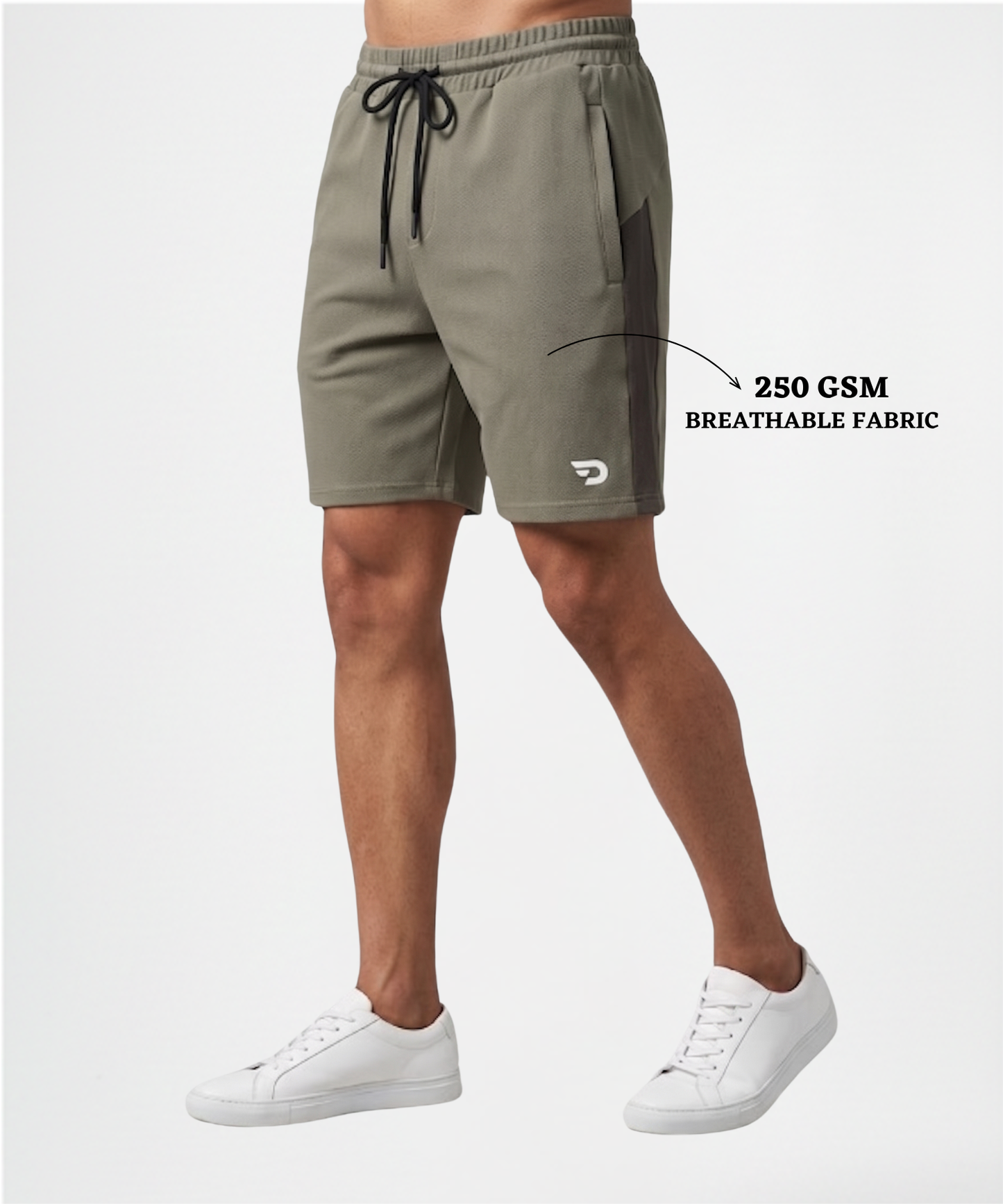 Imported Dobby Lycra Sports Shorts with Contrast Panels GSM 250