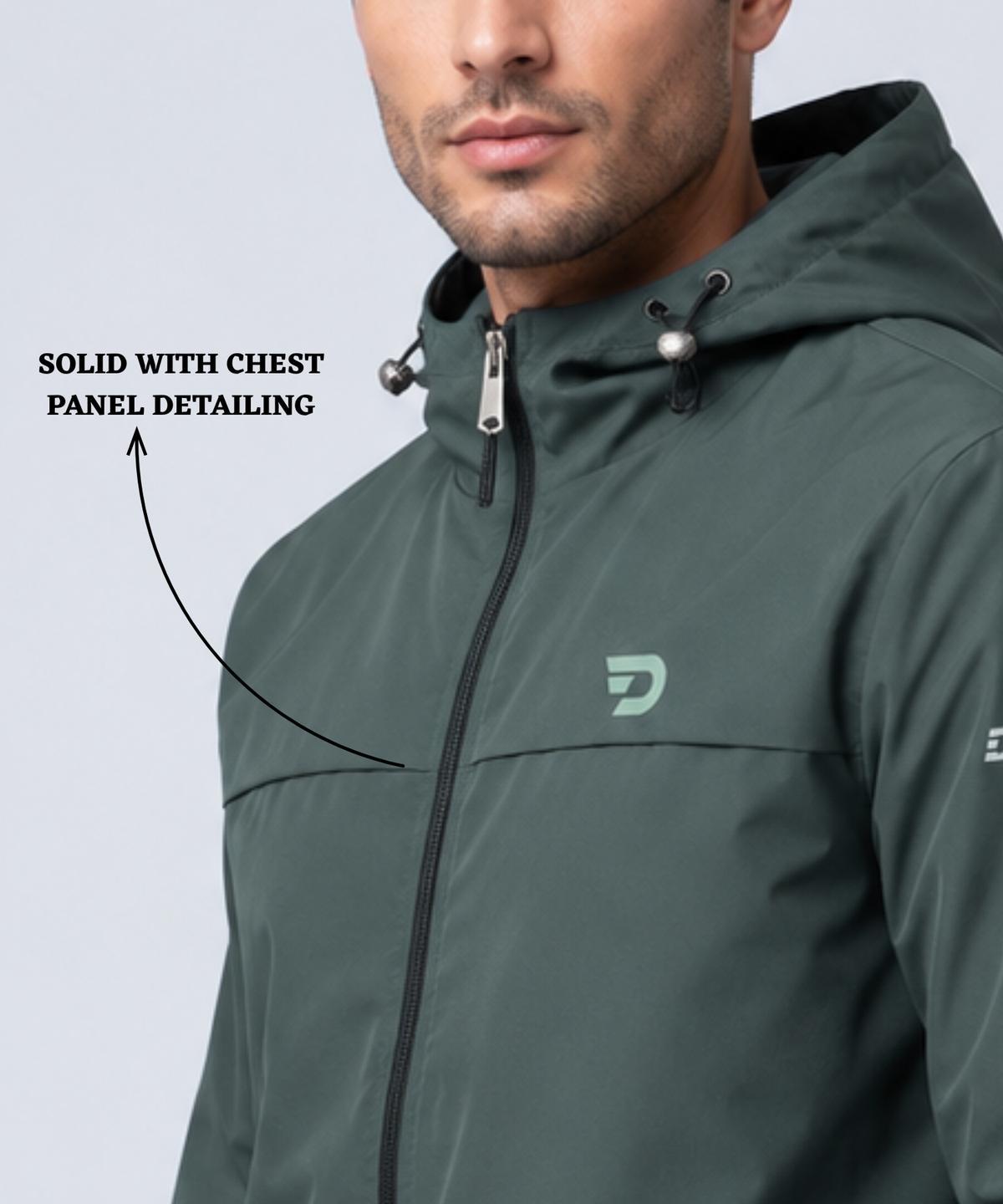 Men's Imported Mountain Dobby Hooded Jacket With Inner Lining Fabric| Front Zipper Closure | 350 GSM | Regular Fit