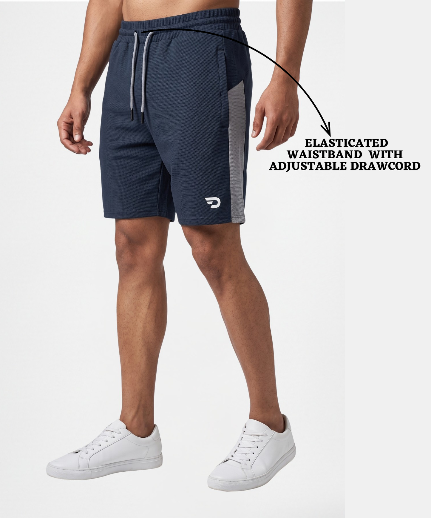 Imported Dobby Lycra Sports Shorts with Contrast Panels GSM 250