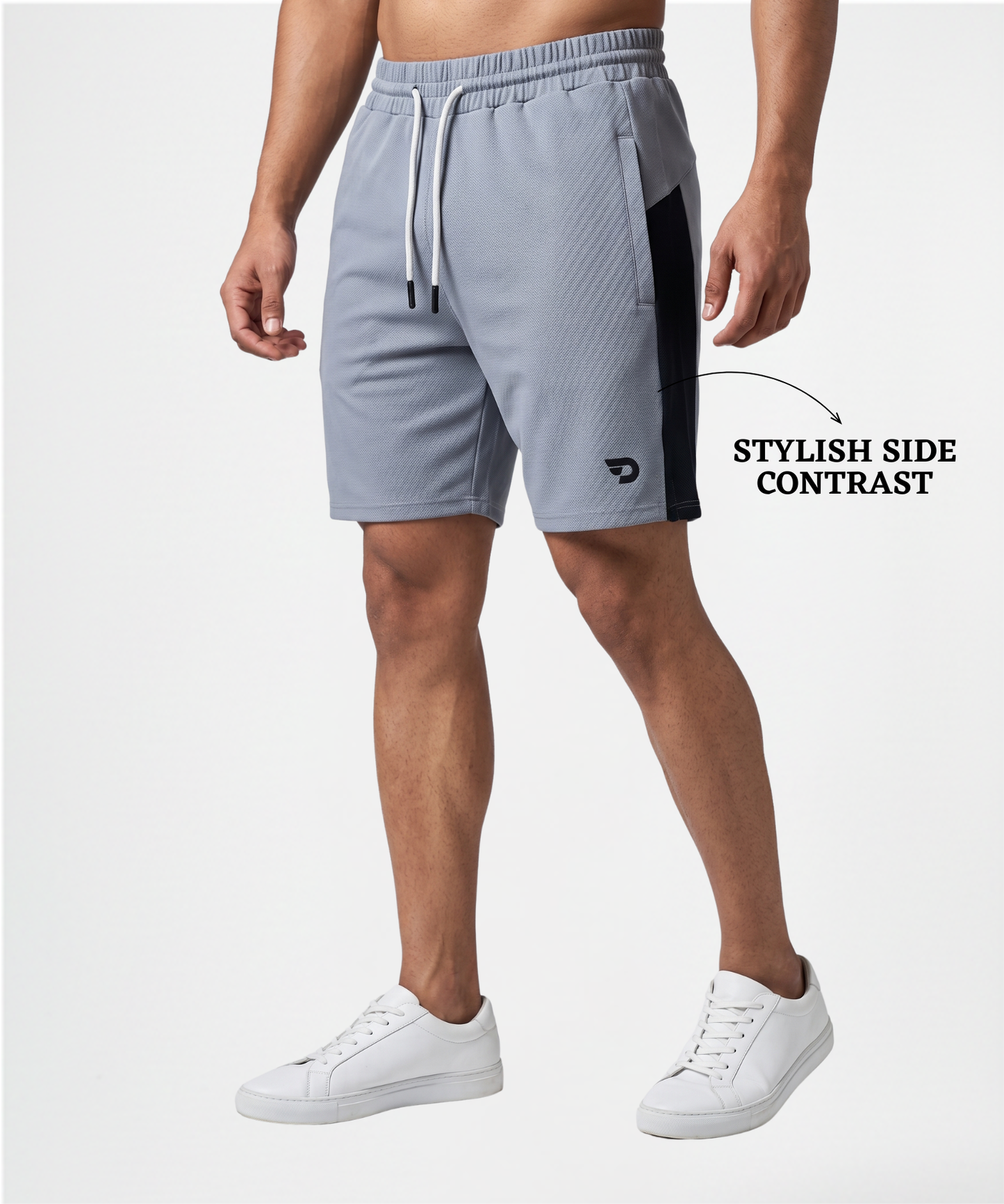Imported Dobby Lycra Sports Shorts with Contrast Panels GSM 250
