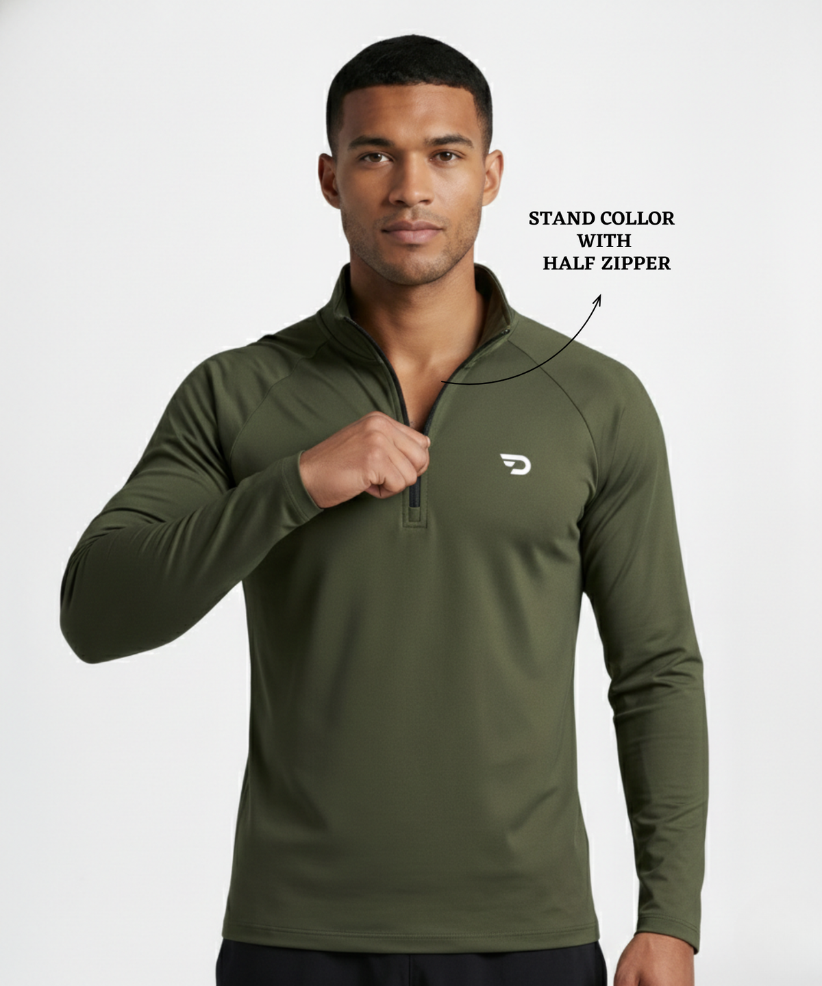Premium 4-Way Lycra Performance Half-Zip T-Shirt | 250 GSM | Regular Fit