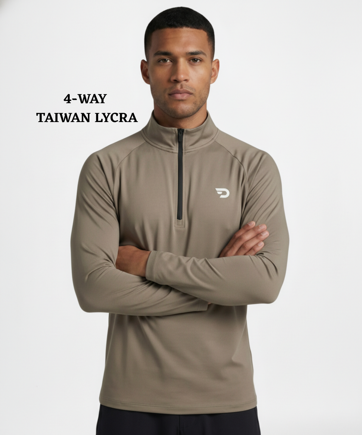 Premium 4-Way Lycra Performance Half-Zip T-Shirt | 250 GSM | Regular Fit