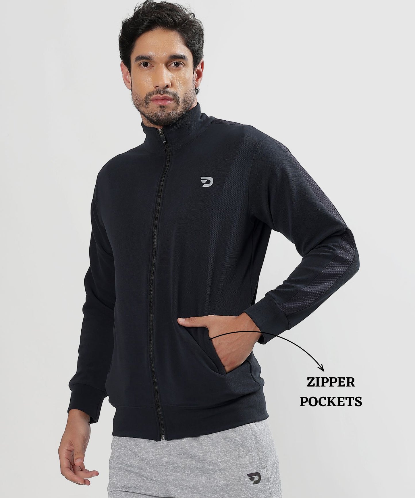 Stylish Full-Zip Jacket - Imported Dobby Lycra  (GSM 290)