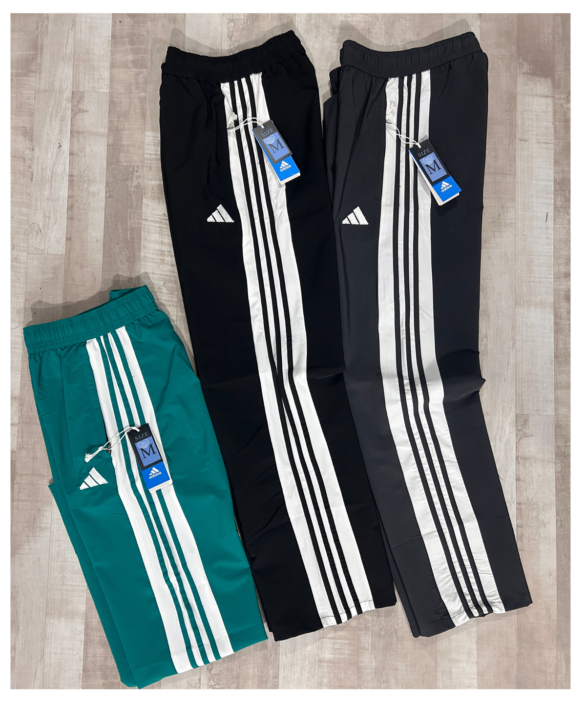 Imported Nylon Crush Lycra TrackPant with Contrast Three Strip Design  | 180 GSM | Straight Fit