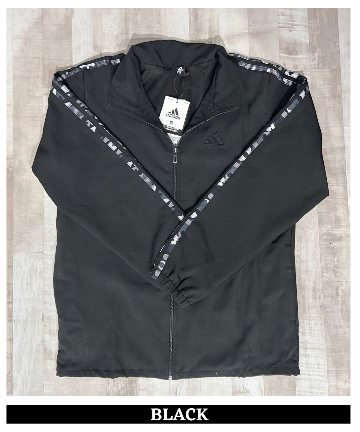 Men's Premium Imported Ns Terry  Lycra Sports Jacket with Camouflage Style 3 Strips Design| With Inner Lining | 180-190 GSM | Regular Fit
