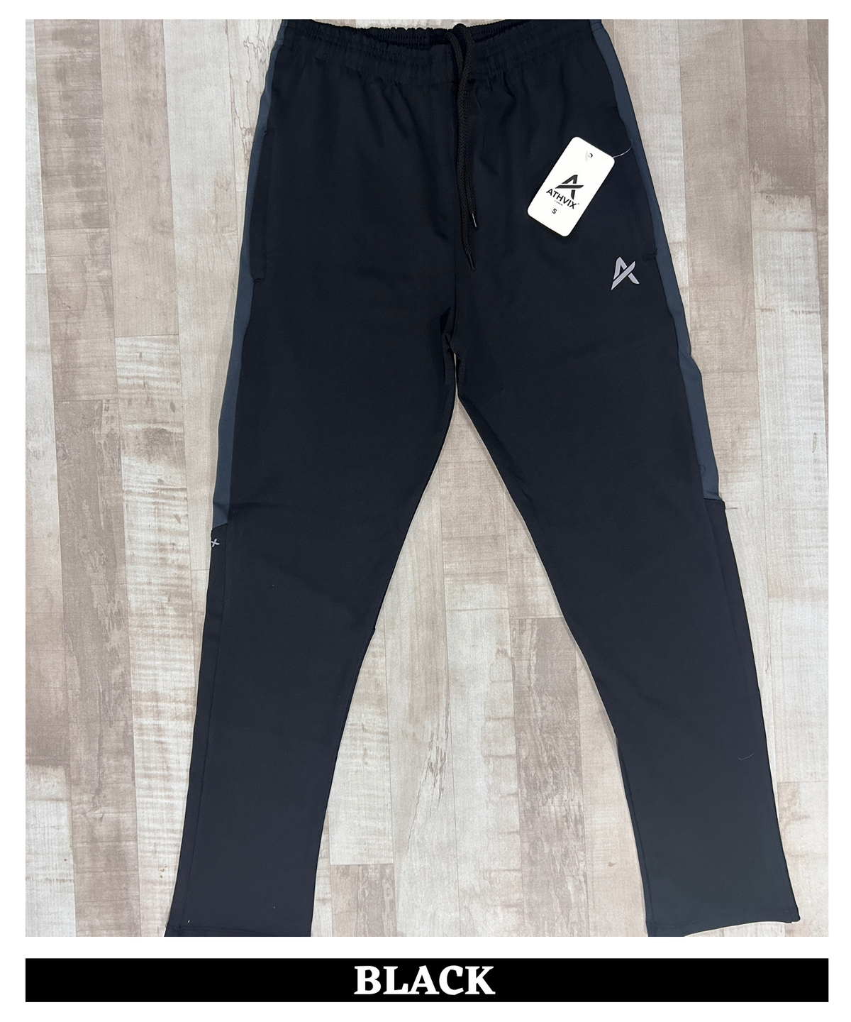 Athvix Activewear 4-Way Lycra Track Pants with Contrast Side Panel | 240 GSM | Slim Fit