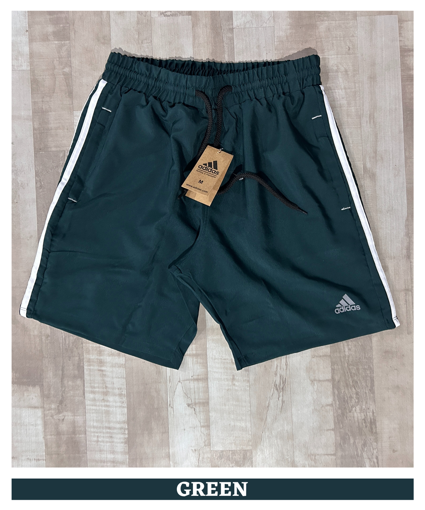 Imported Ns Parachute Lycra Shorts (15% Lycra 130 GSM) | With 3 Strip Design