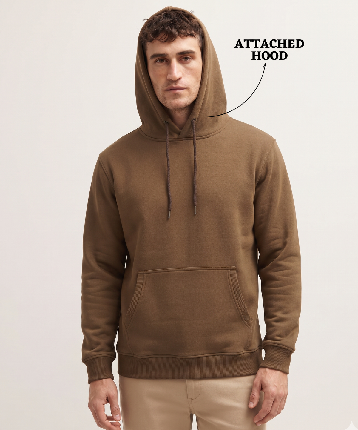 Denmonk Men's Imported Cotton Feel Fleece Hooded Sweatshirt | Full Sleeve Pullover Hoodie | 380 GSM | Regular Fit