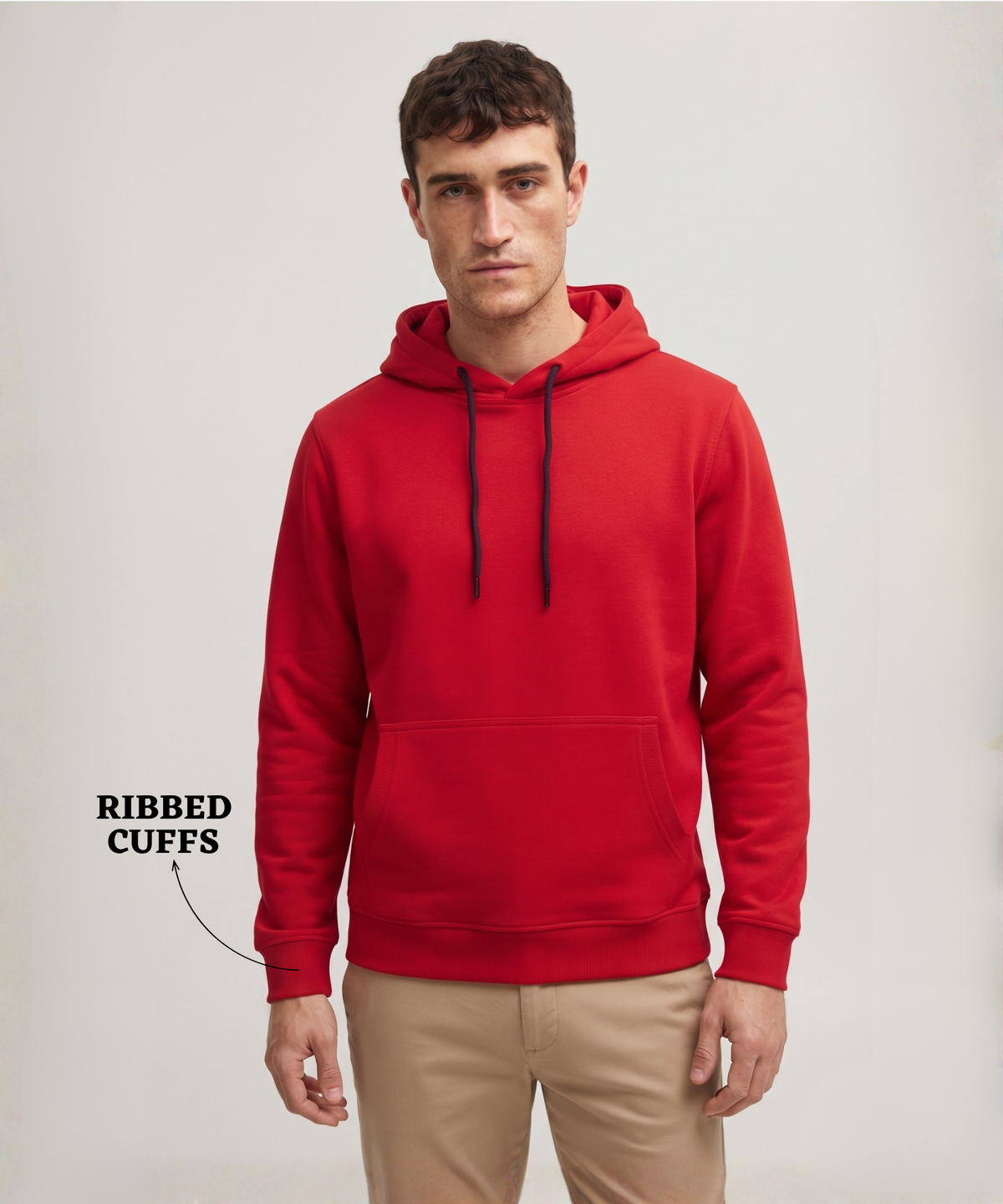 Denmonk Men's Imported Cotton Feel Fleece Hooded Sweatshirt | Full Sleeve Pullover Hoodie | 380 GSM | Regular Fit