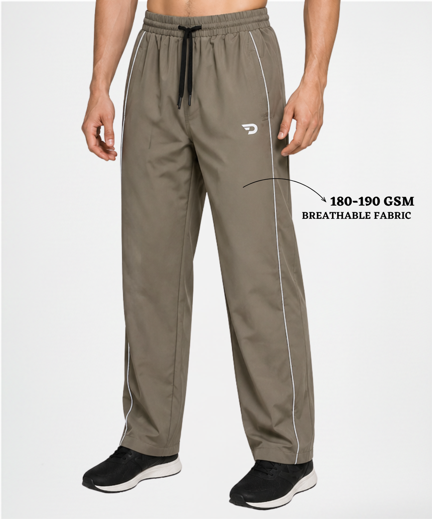 Men’s Imported NS Terry Lycra Track Pants (180 GSM) – Straight Fit with Side Piping