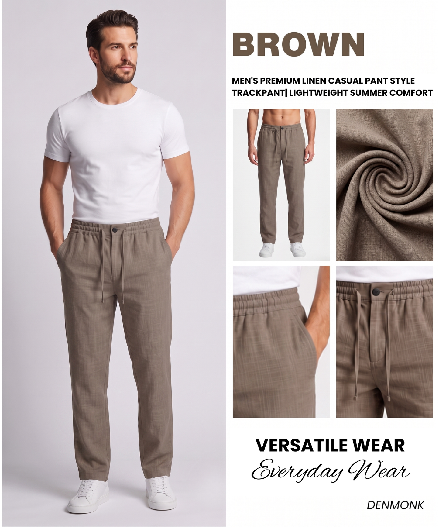 Men's Premium Linen Casual Pant | Perfect Casual Collection | Lightweight Comfort Fit