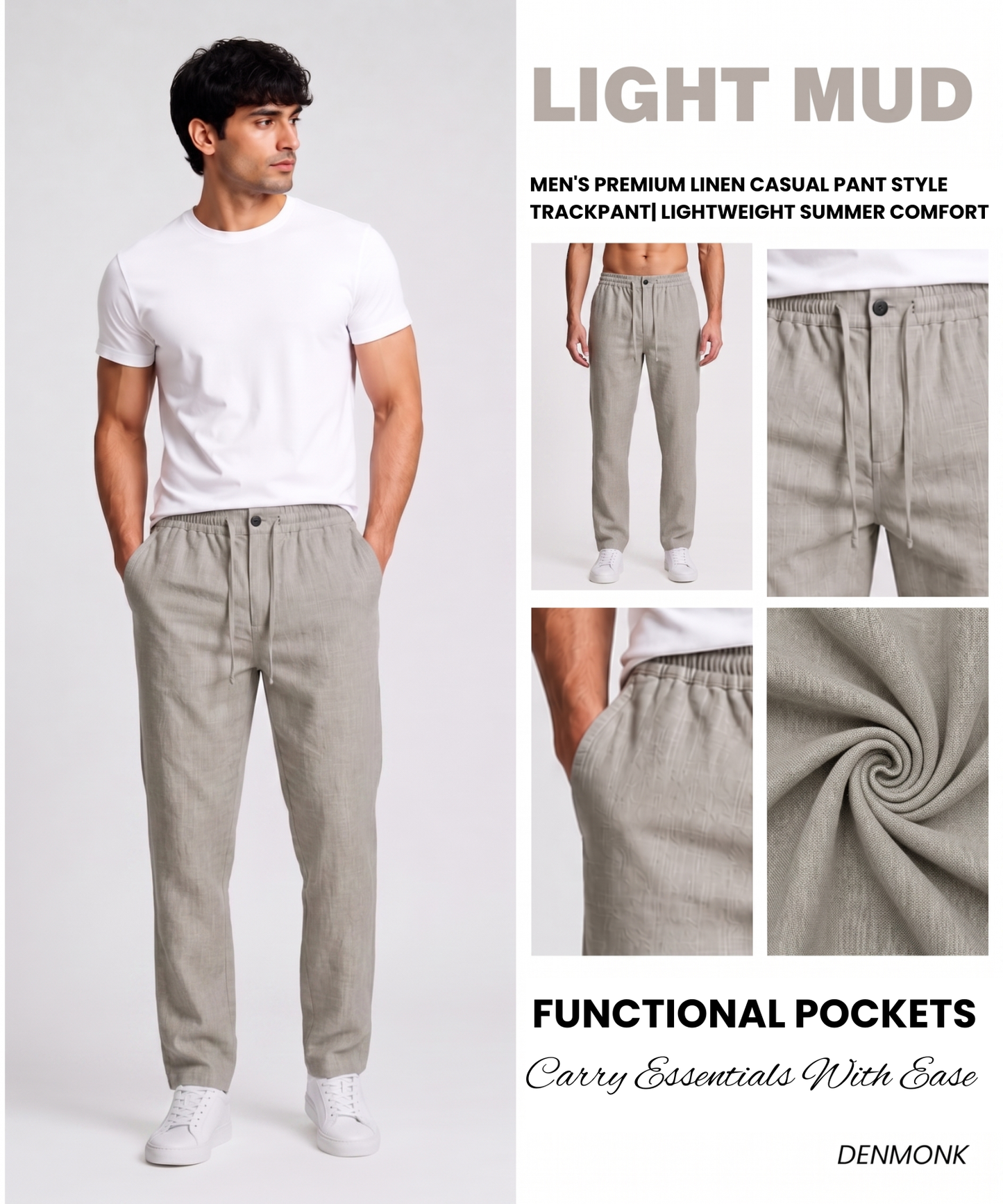 Men's Premium Linen Casual Pant | Perfect Casual Collection | Lightweight Comfort Fit