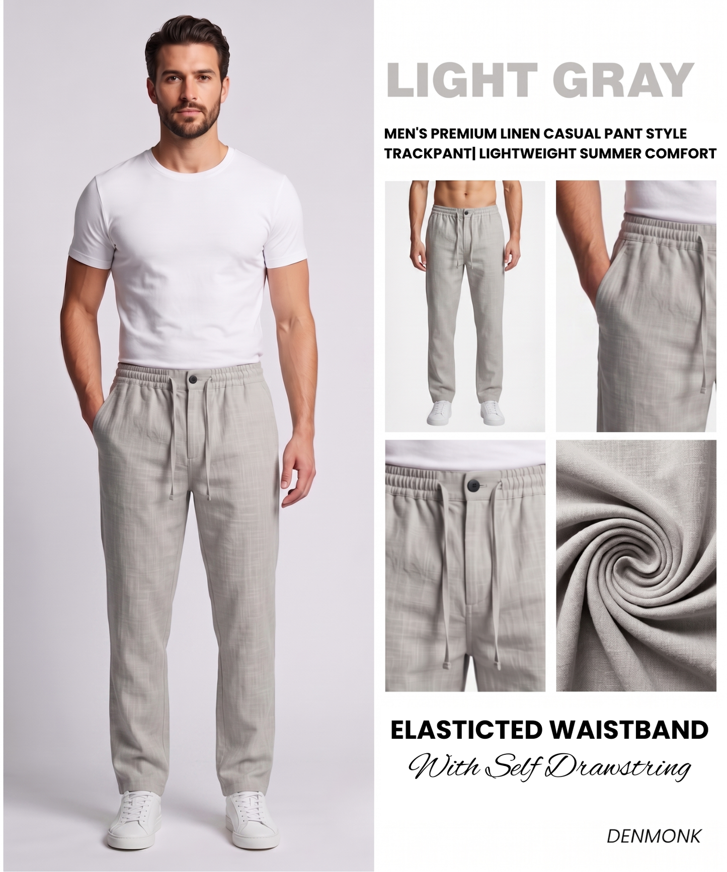 Men's Premium Linen Casual Pant | Perfect Casual Collection | Lightweight Comfort Fit