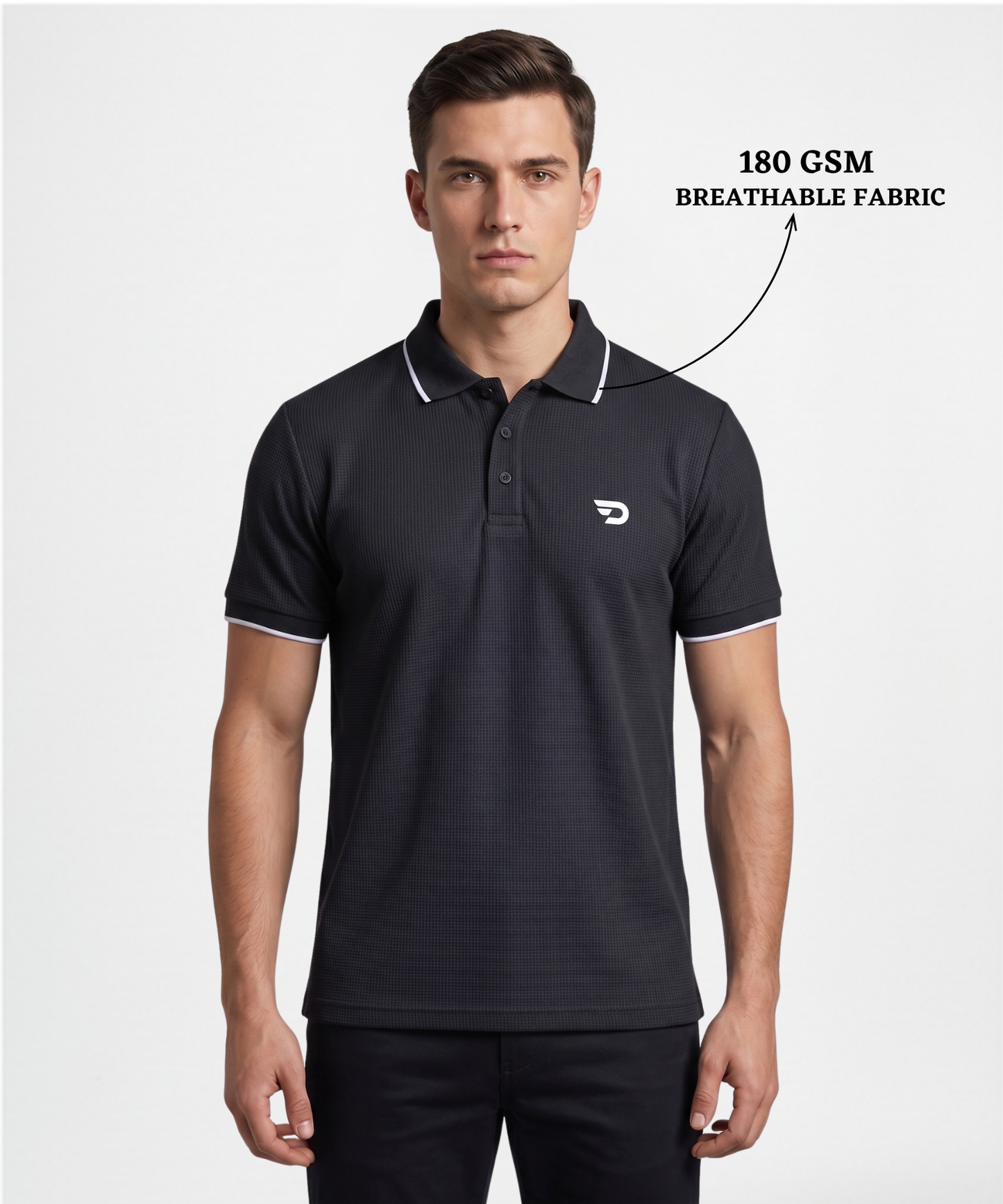 Men’s Premium Waffle Texture Polo T-Shirt – Lycra Stretch | 180 GSM | Regular Fit