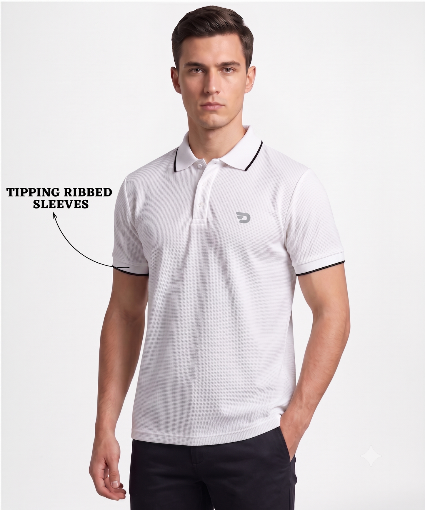 Men’s Premium Waffle Texture Polo T-Shirt – Lycra Stretch | 180 GSM | Regular Fit