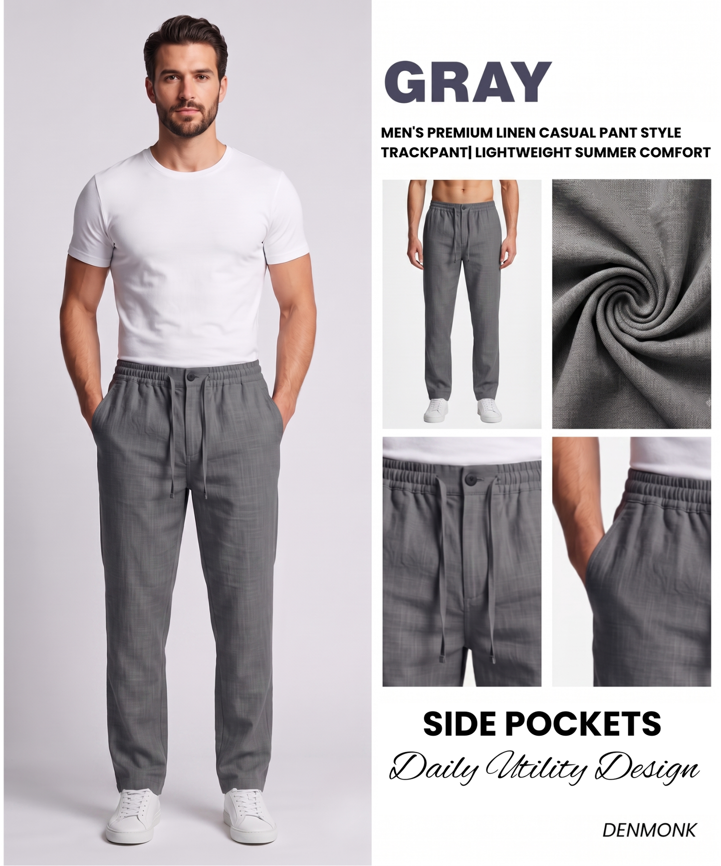 Men's Premium Linen Casual Pant | Perfect Casual Collection | Lightweight Comfort Fit