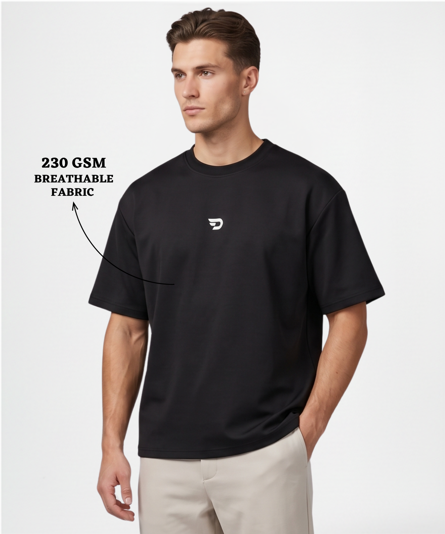 Men's Premium Cotton Feel Oversized Boxy T-Shirt | 230 GSM