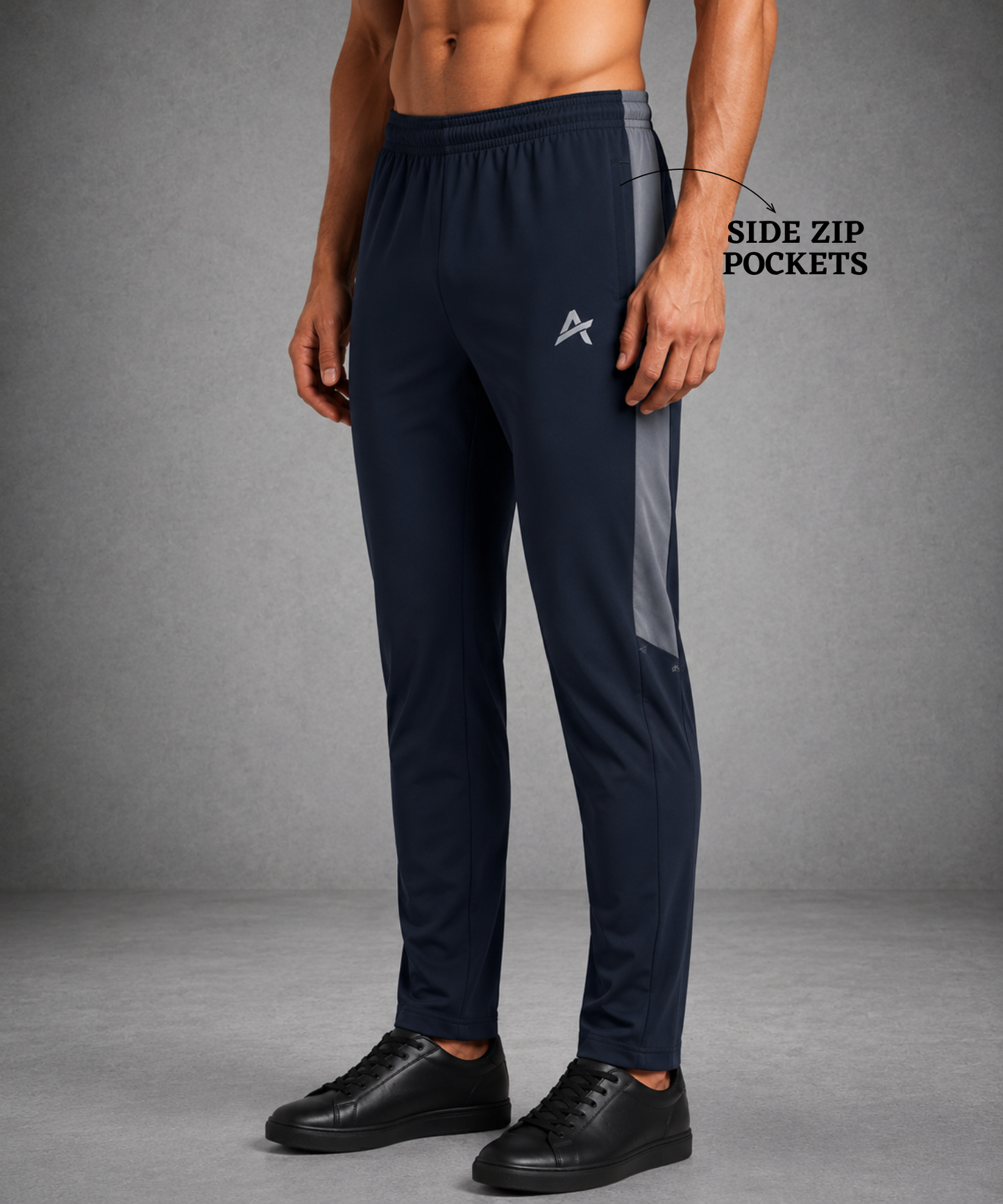 Athvix Activewear 4-Way Lycra Track Pants with Contrast Side Panel (240 GSM) – Stretch Fit & Premium Comfort