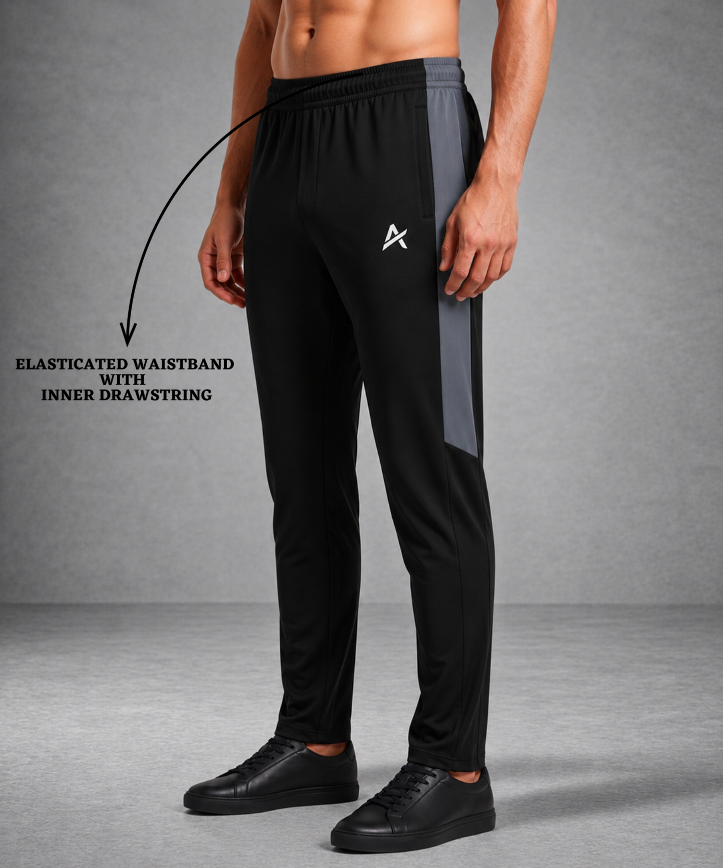Athvix Activewear 4-Way Lycra Track Pants with Contrast Side Panel (240 GSM) – Stretch Fit & Premium Comfort