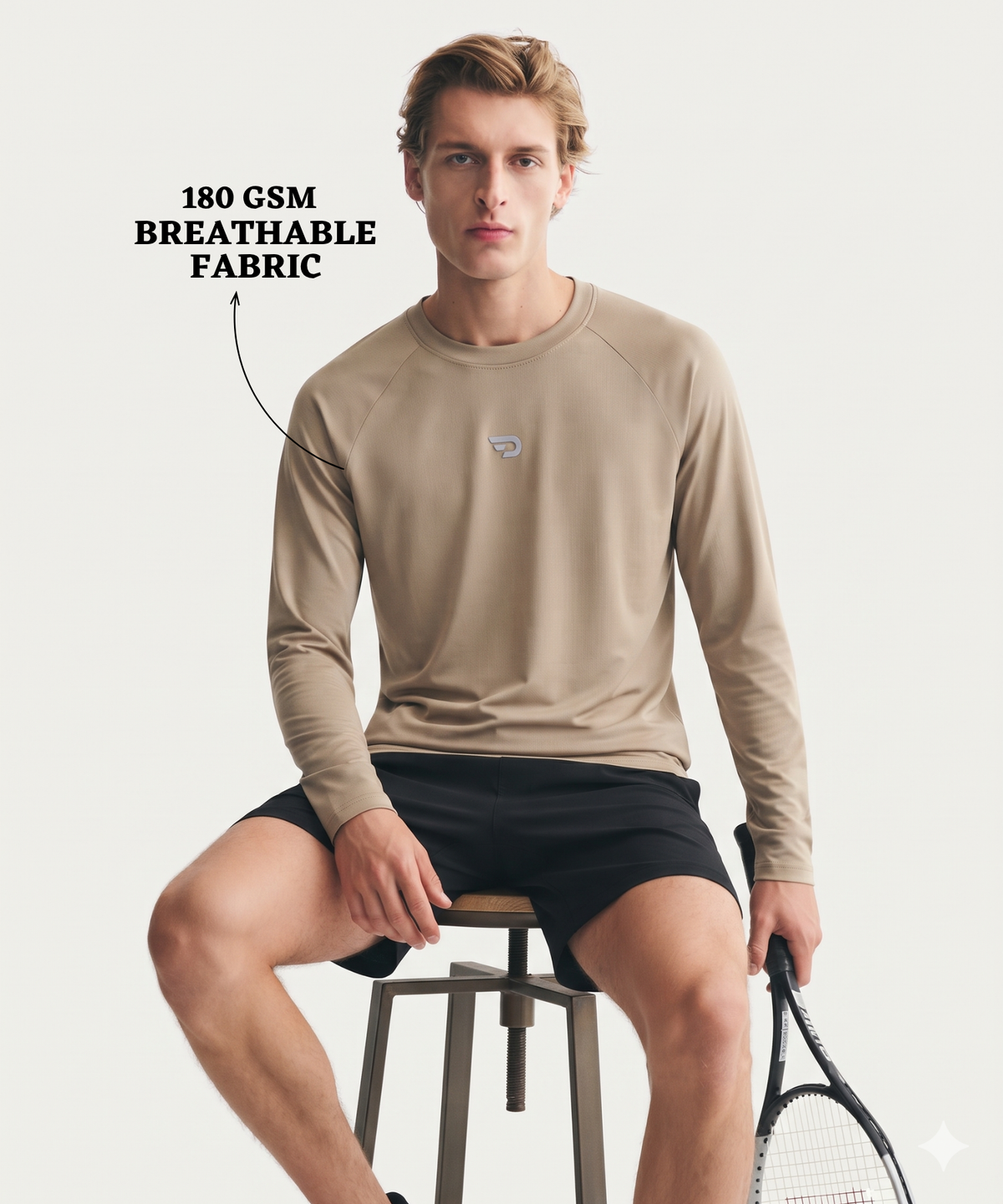 Denmonk Men's Imported Micro Aero Knit Raglan Full Sleeve T-Shirt | 180 GSM | Regular Fit