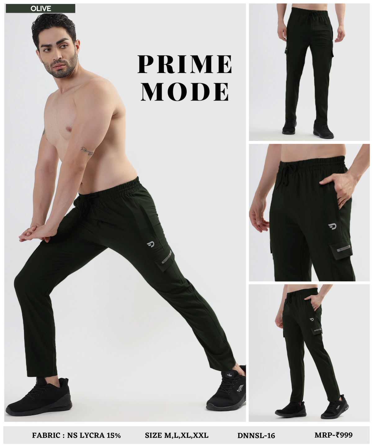 Cargo Style Trackpant – Imported Ns Parachute Lycra  | 145 GSM, 20% Lycra | Slim Fit