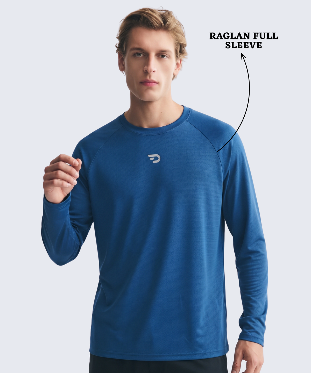 Denmonk Men's Imported Micro Aero Knit Raglan Full Sleeve T-Shirt | 180 GSM | Regular Fit