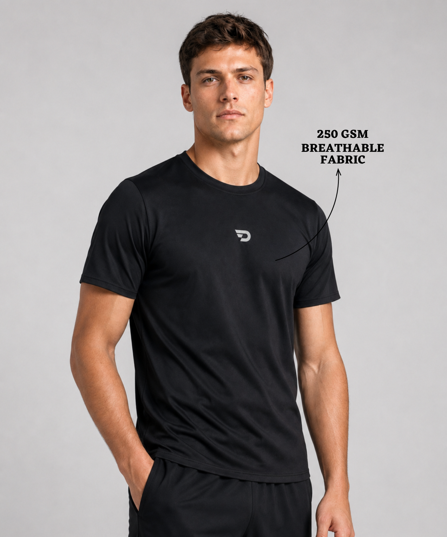 Men's Imported Mesh Jacquard Lycra Premium Activewear T-Shirt (170–180 GSM)