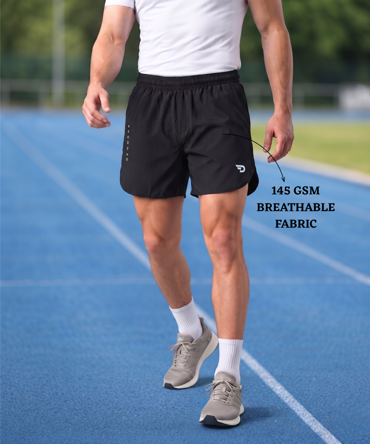 Denmonk Men's Imported Ns Lycra Running Shorts  |145 GSM | Regular Fit