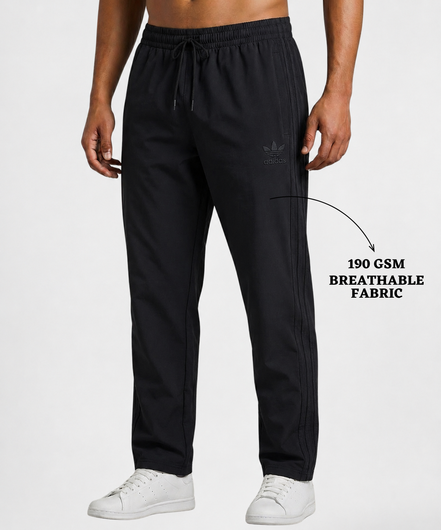 Imported Ns Terry Lycra Trackpant (GSM 180-190)| 3 Strip Design with Same Color