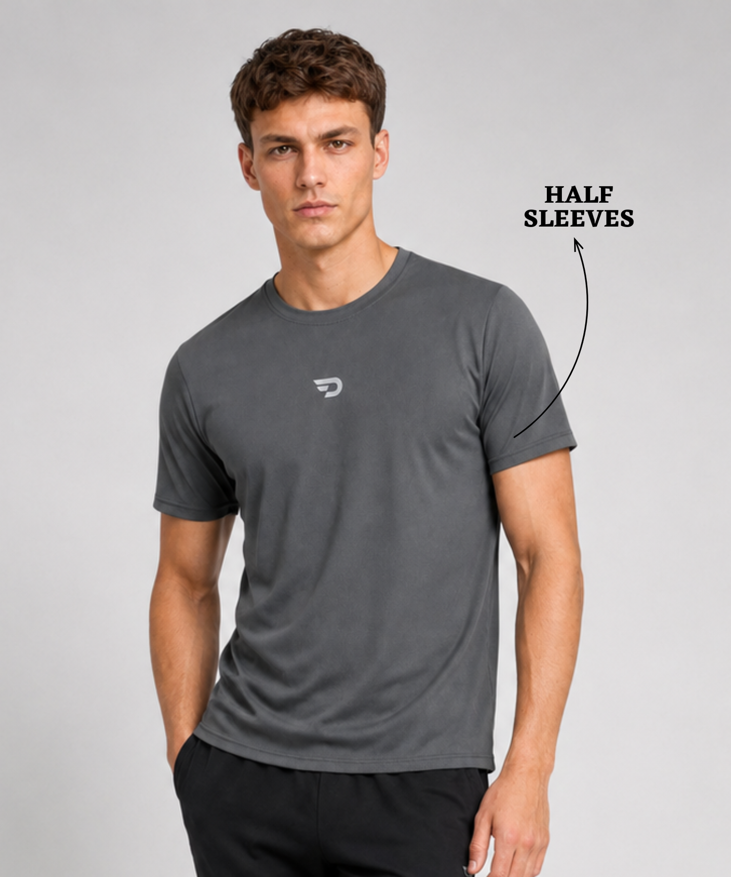 Men's Imported Mesh Jacquard Lycra Premium Activewear T-Shirt (170–180 GSM)