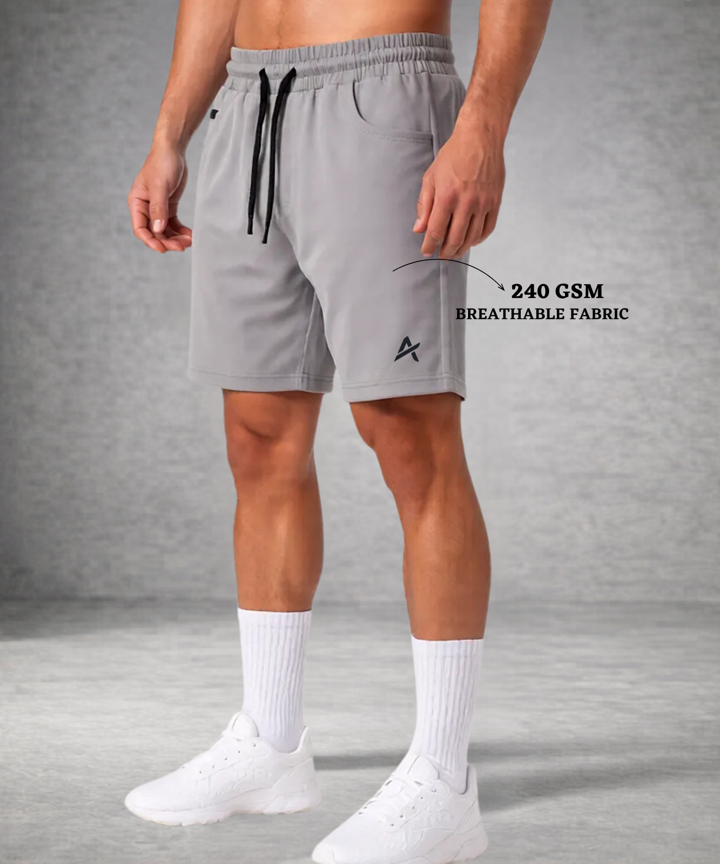 Men’s Premium 4-Way Lycra Shorts (250 GSM) with D-Pockets |  Athvix Active Wear By Denmonk