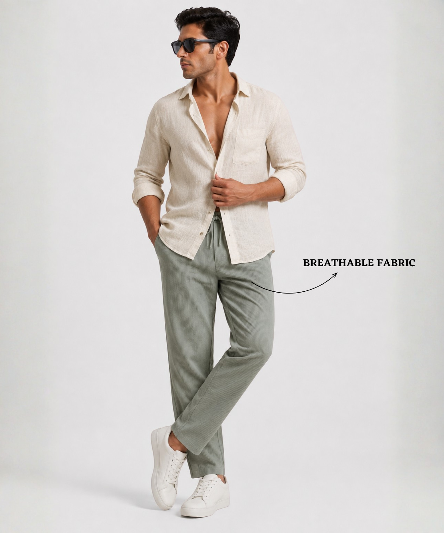 Men’s Premium Cotton Blend Casual Trackpants – Soft Comfort Fit with Textured Style