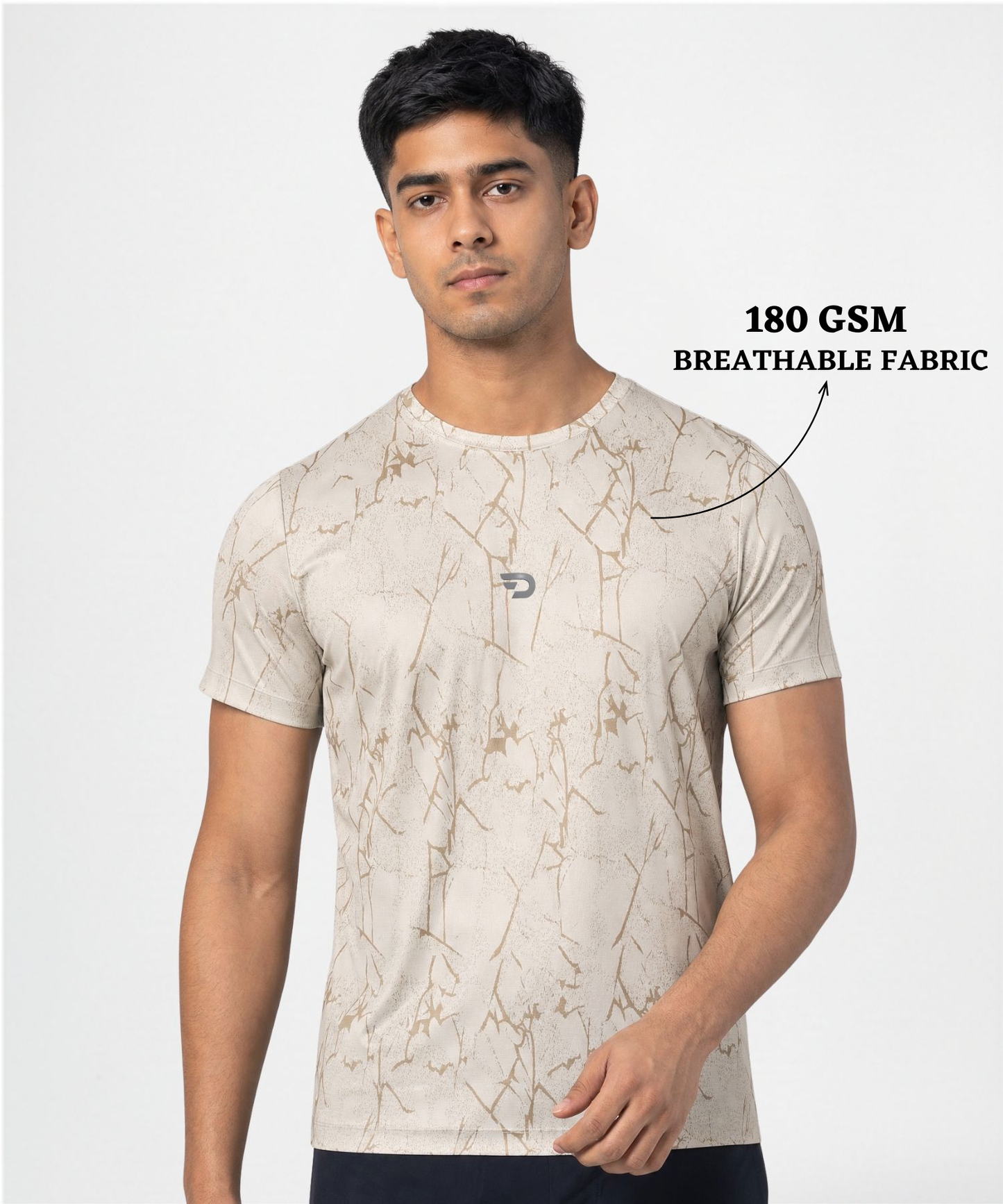 Men's Imported Printed Jacquard Lycra Sports T-Shirt | 170 GSM | Regular Fit